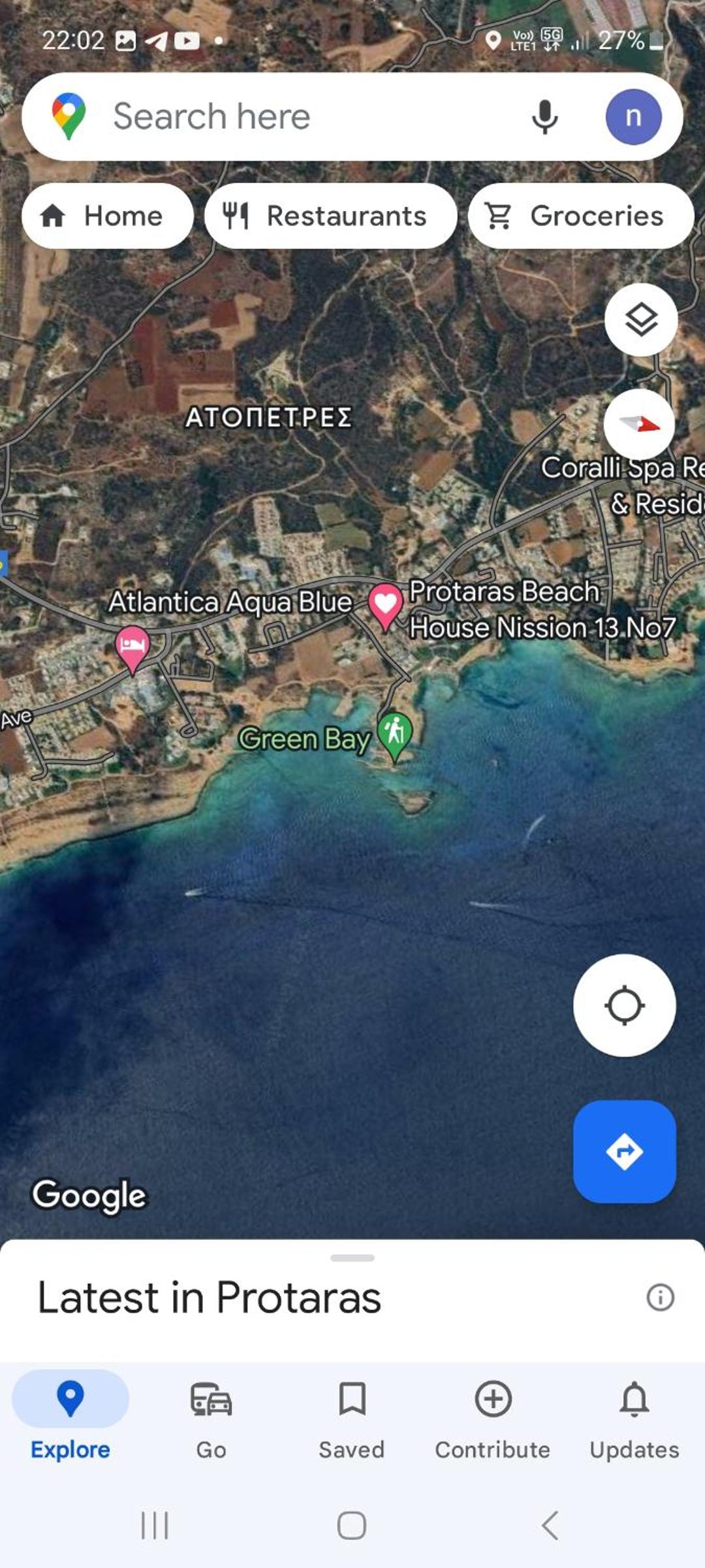 Cyprus Protaras Green Bay Beach House located behind thalassa apartments protaras