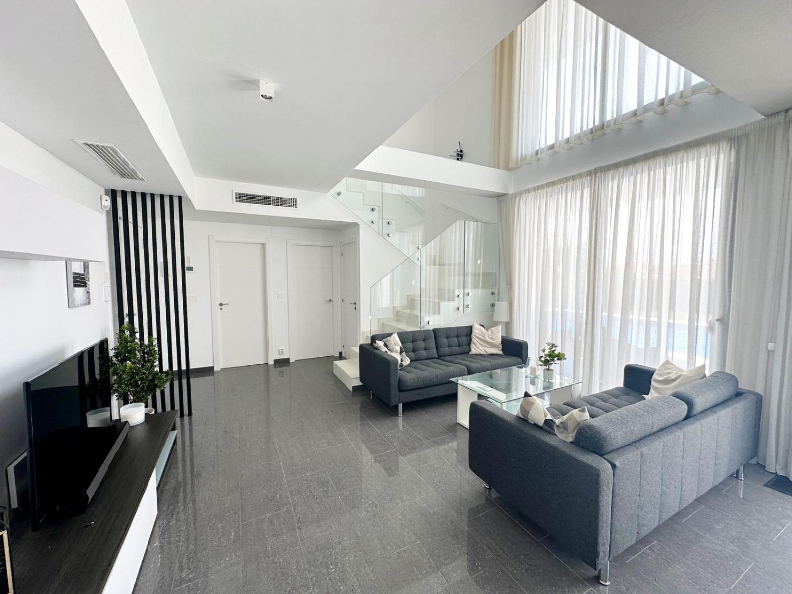 Luxury villa with large swimming pool and outdoor area