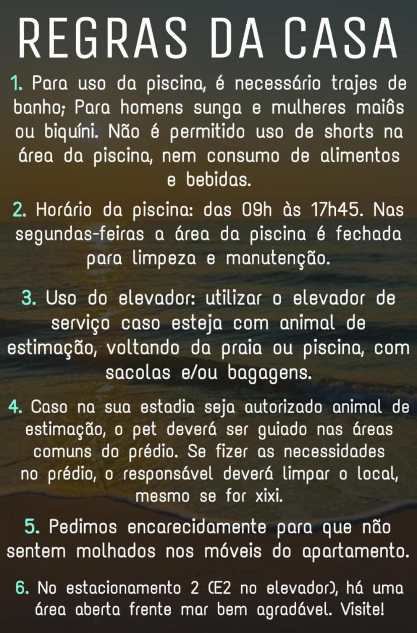 Apartamento frente ao mar com varanda e piscina