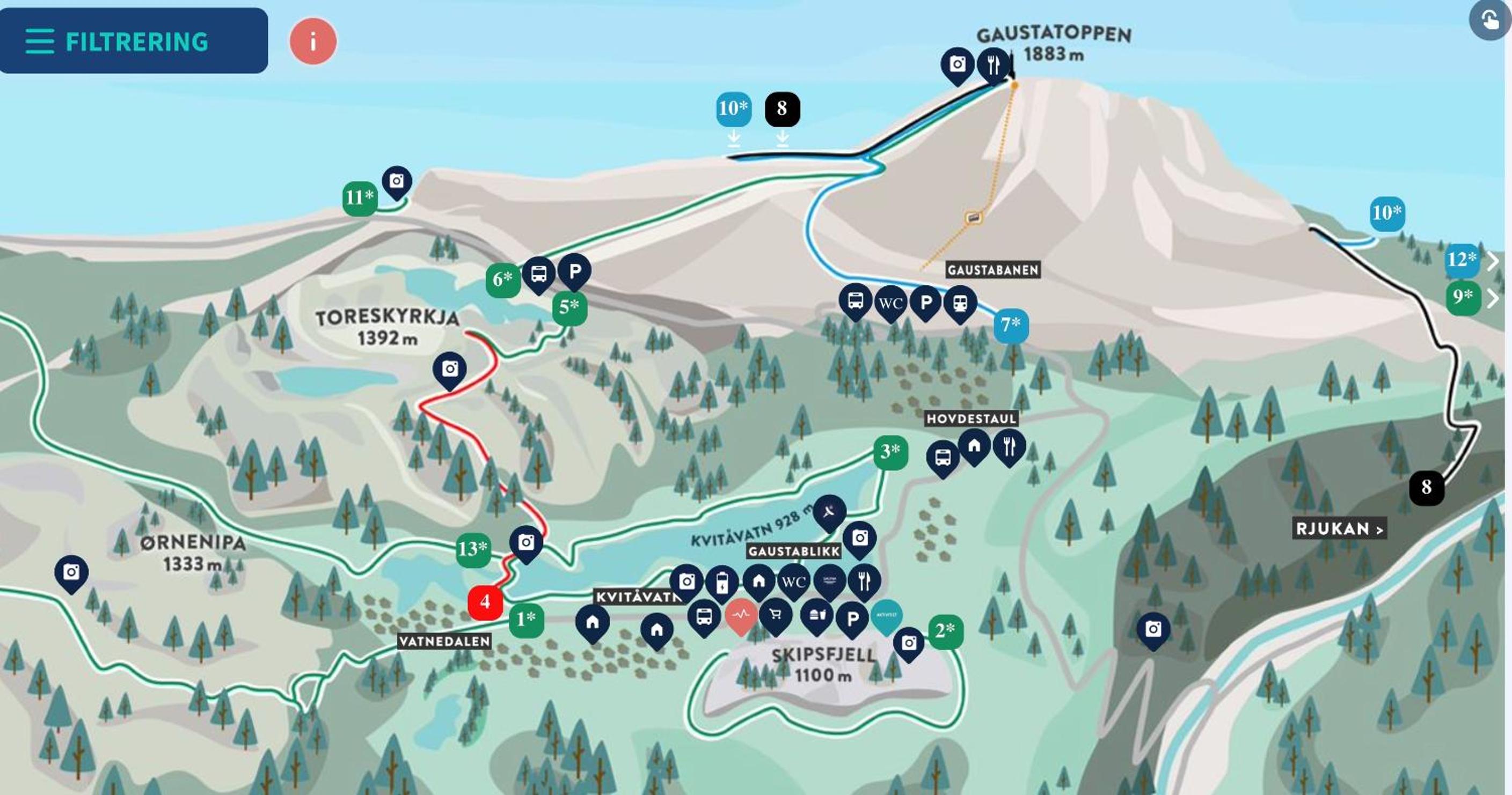 Stor hytte med 4 soverom og panoramautsikt over Tinnsjøen ved Rjukan og Gaustatoppen