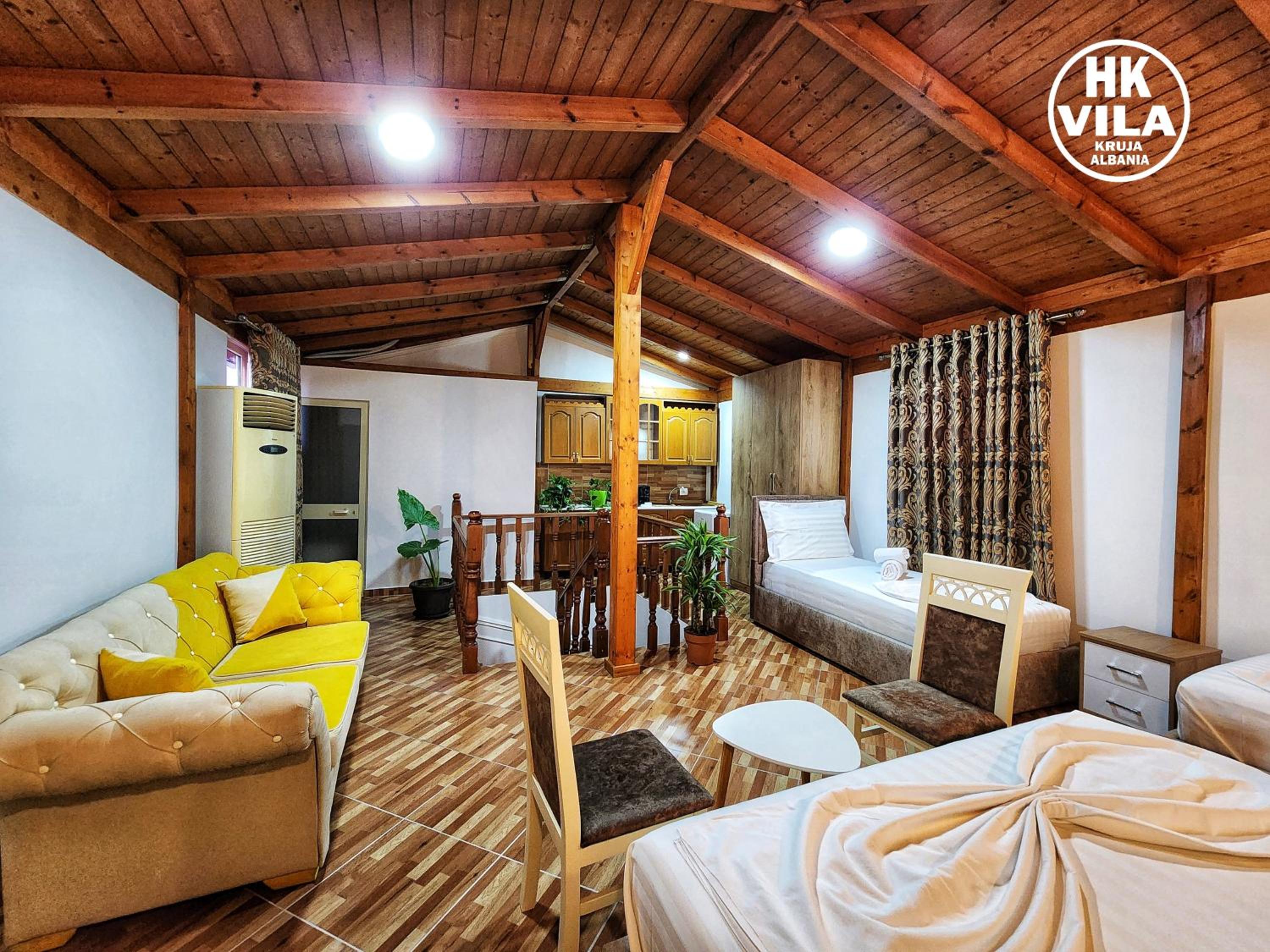 Vila HK is a cozy and welcoming house in the heart of Kruje It offers comfortable accommodation,free public parking nearby,and breakfast included,ensuring 