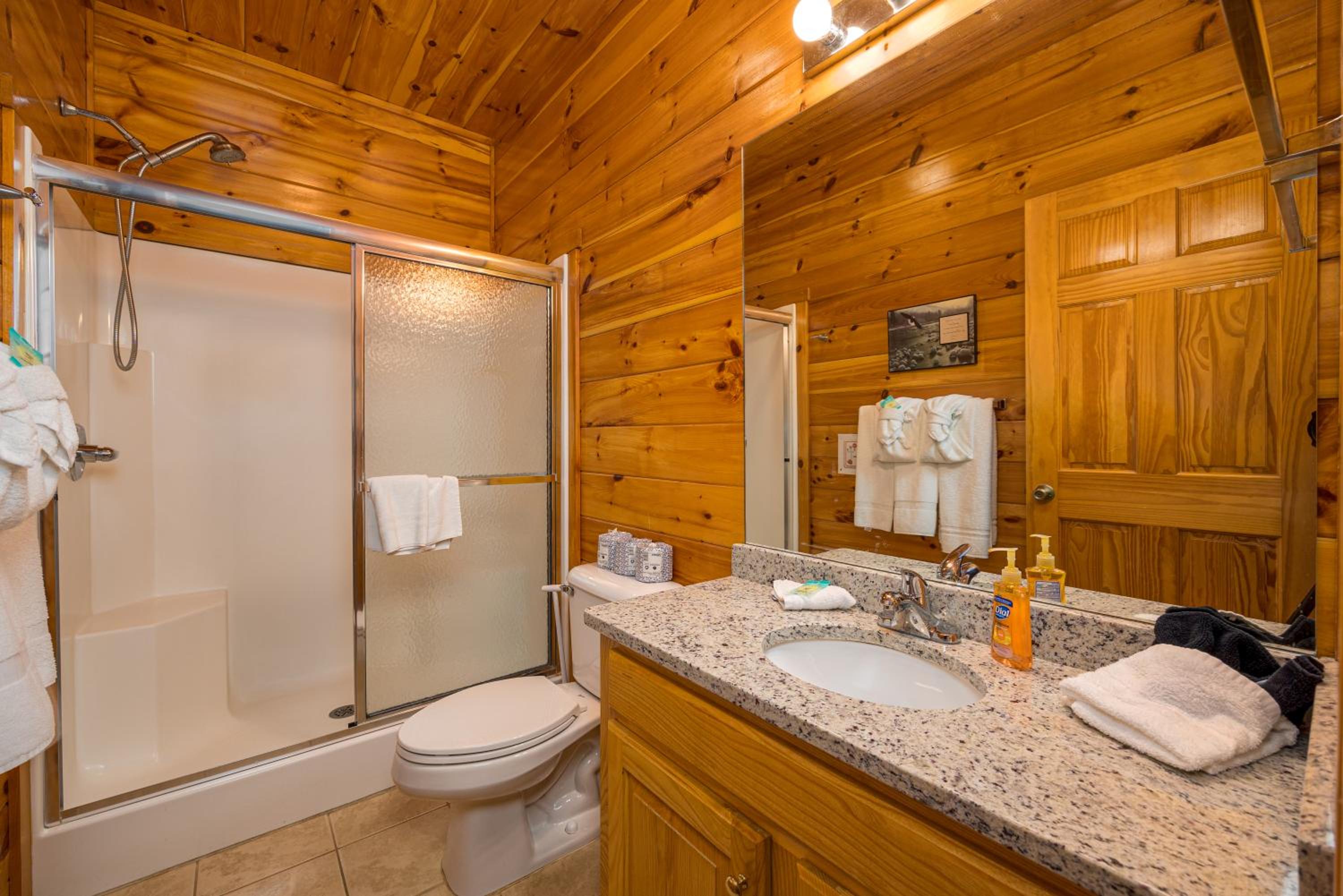 Luxurious 6BR Smoky Mountain cabin with stunning views, game room, fire pit and hot tub, Wi-Fi
