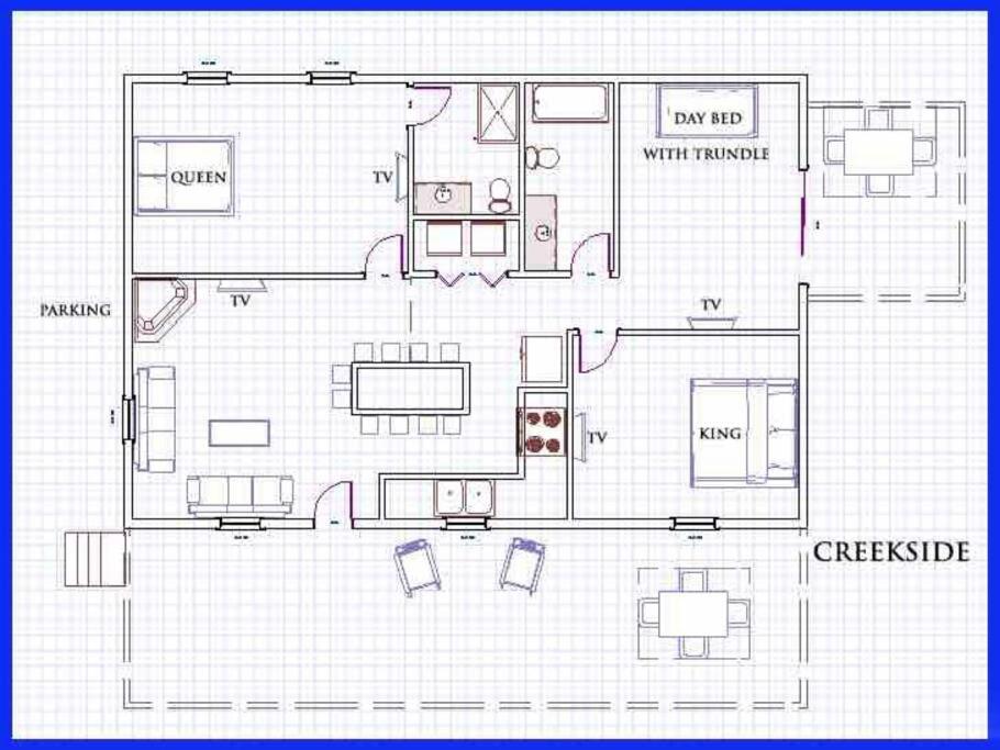 Creekside 3 bedroom 2 bath cabin on private creek view 3