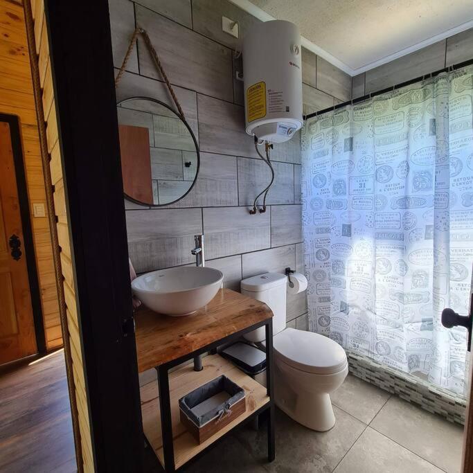 Cabaña de huéspedes en un microviñedo familiar