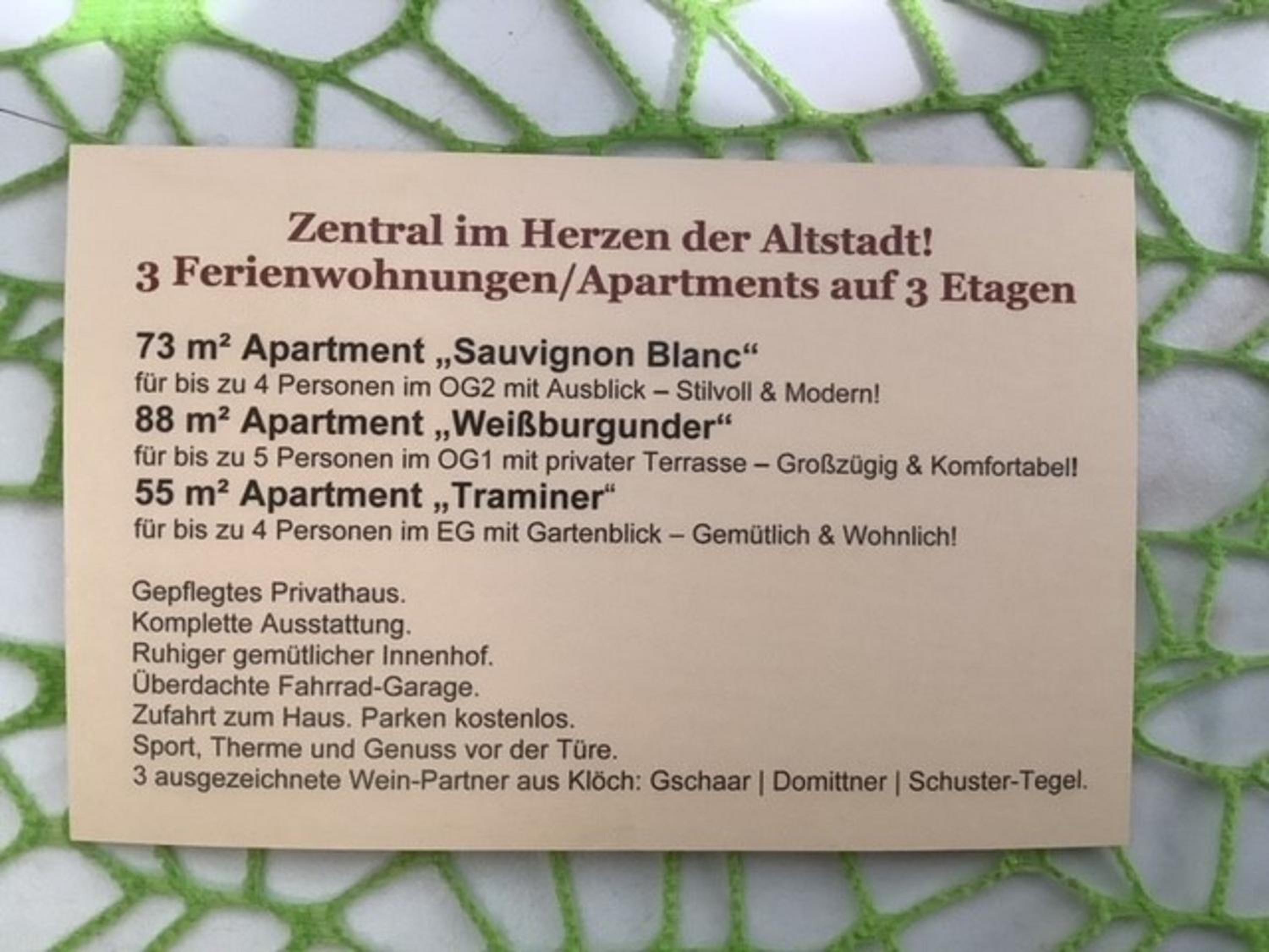 ALTSTADT-APARTMENTS Bad Radkersburg - Ihr Zuhause auf Reisen