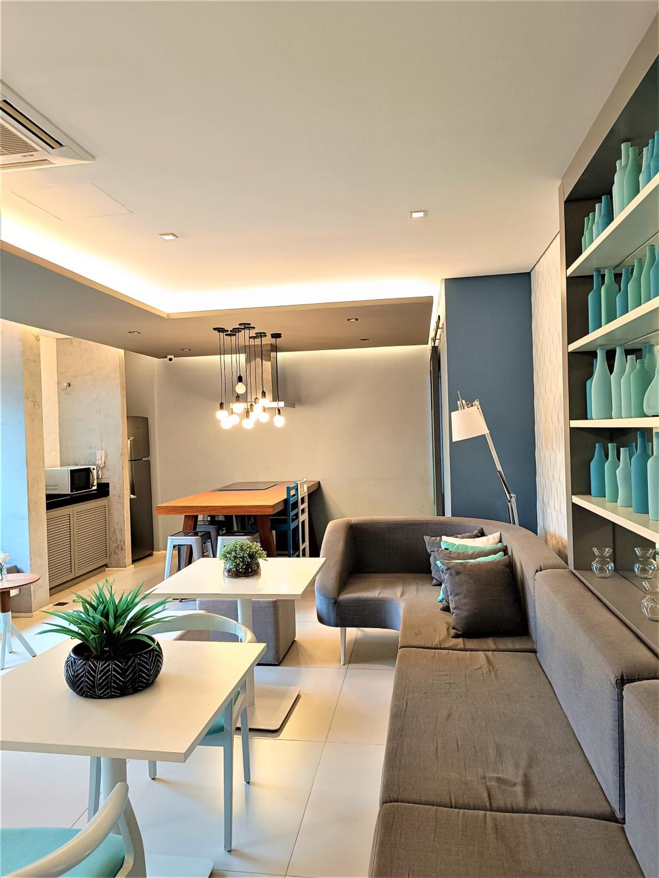 Apartamento 1604 no Bosque com um quarto, sala, cozinha completa, uma vaga de garagem, lazer e portaria 24h