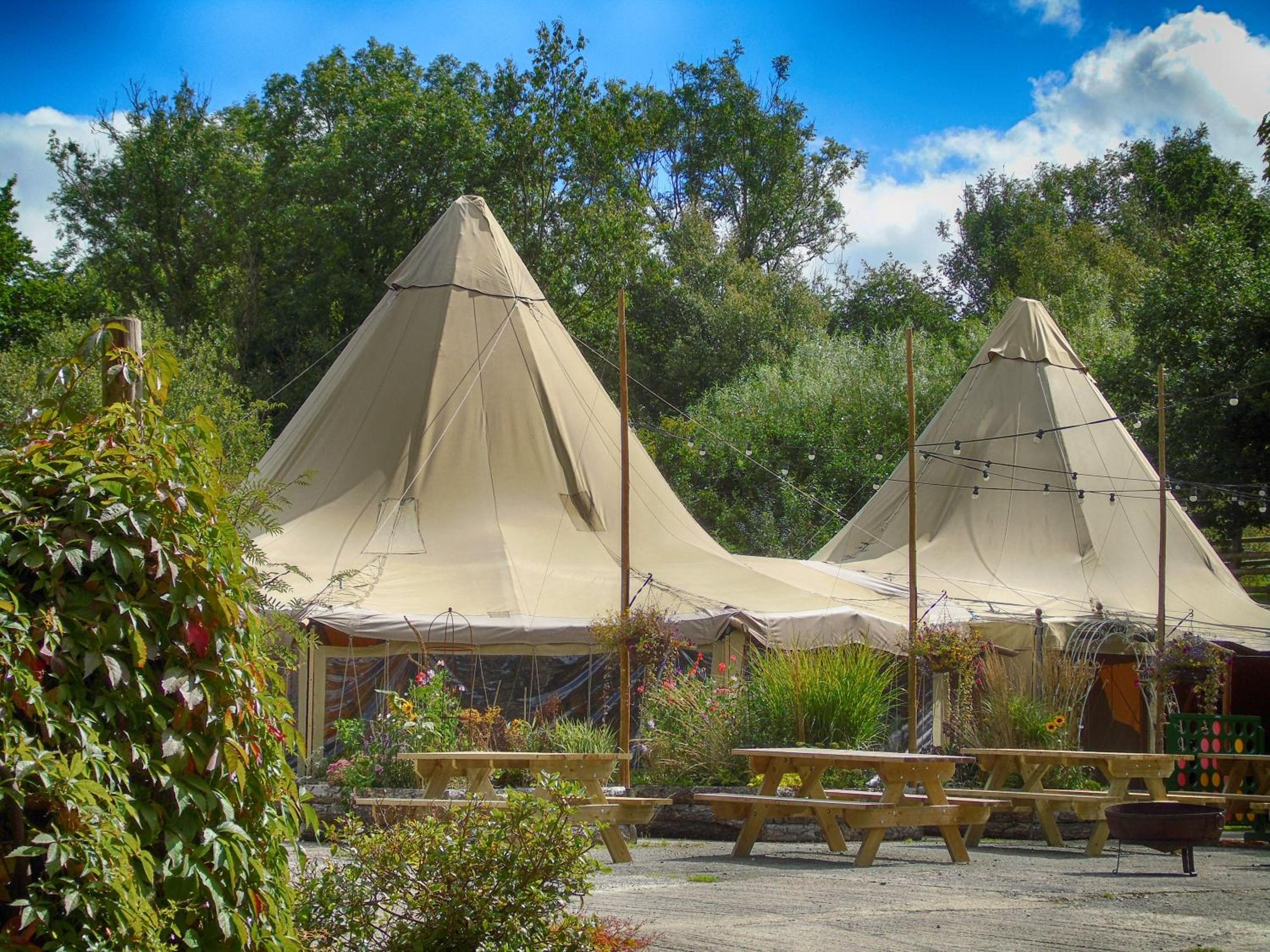 Ceridwen Glamping, double decker bus and Yurts