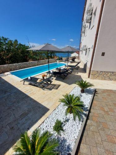 Villa Triés with heated pool in Klimno view 2