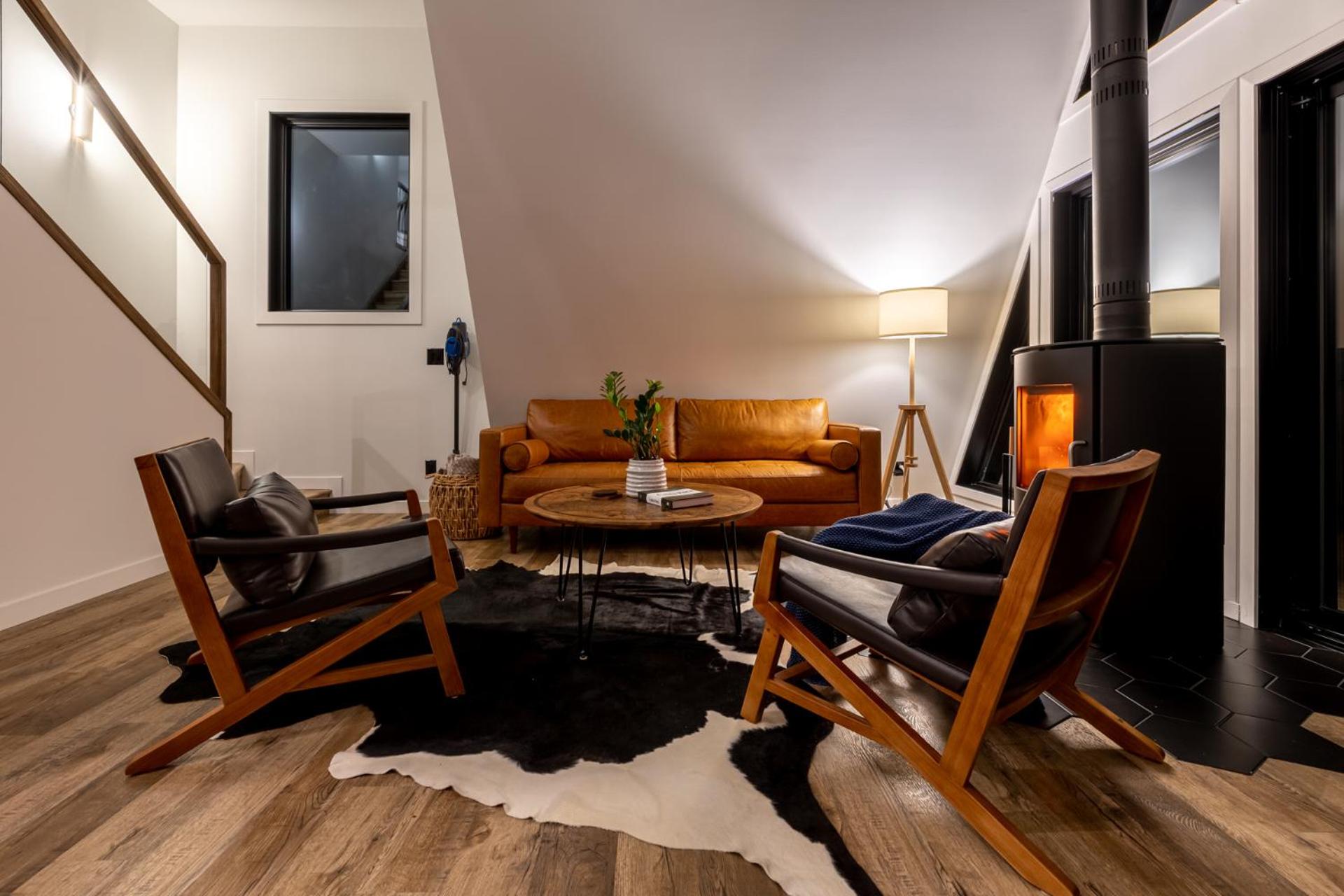 New Modern Rustic A-Frame Cabin with Barrel Sauna