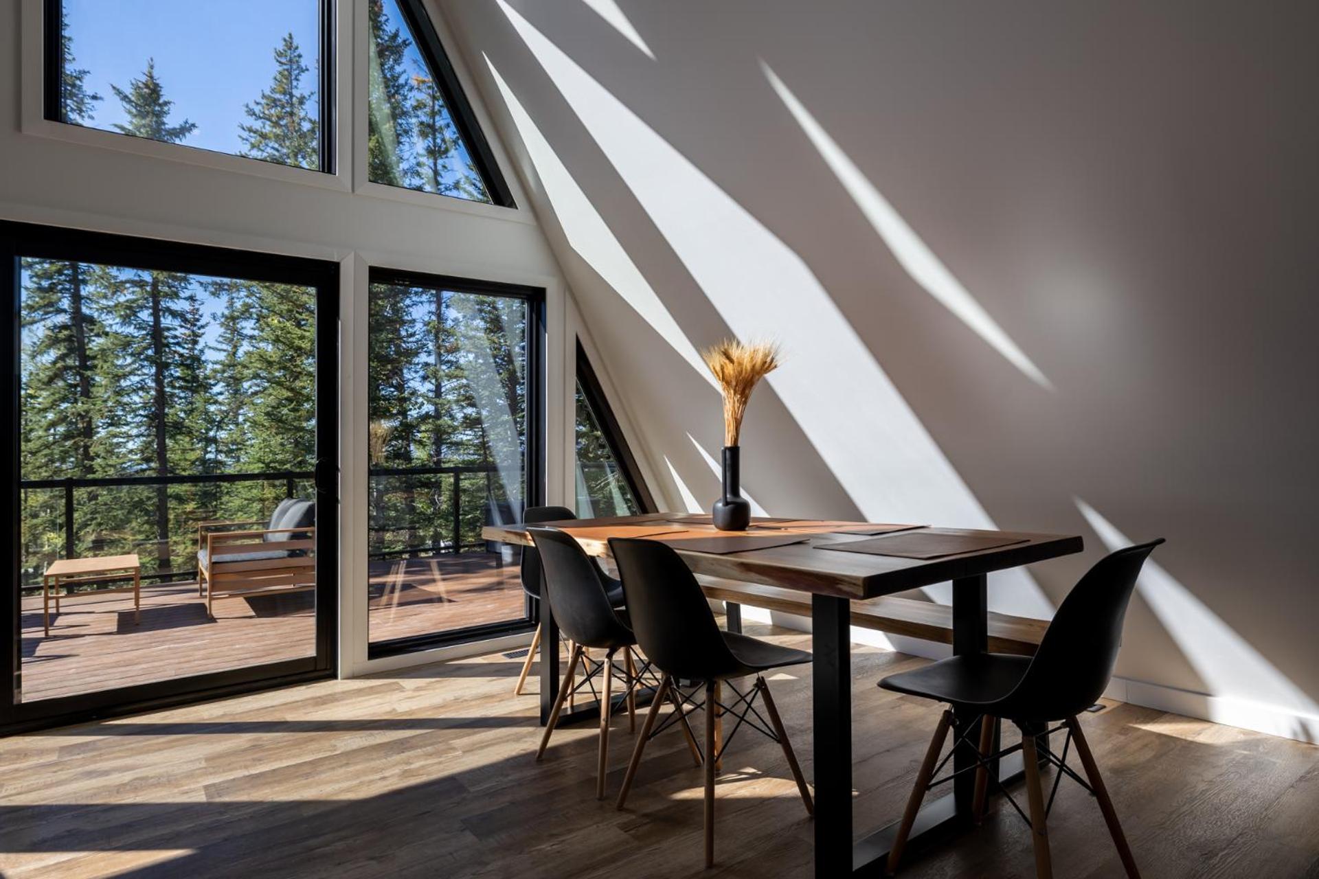 New Modern Rustic A-Frame Cabin with Barrel Sauna