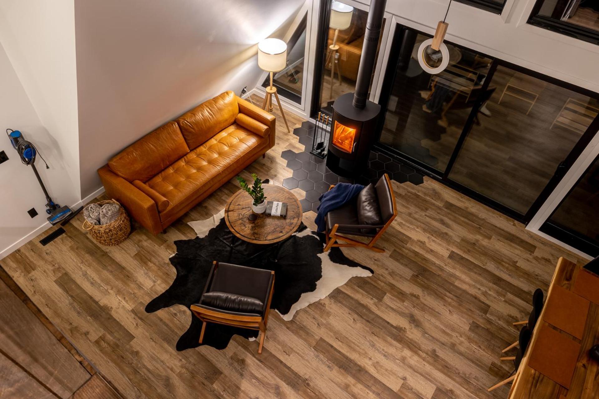 New Modern Rustic A-Frame Cabin with Barrel Sauna
