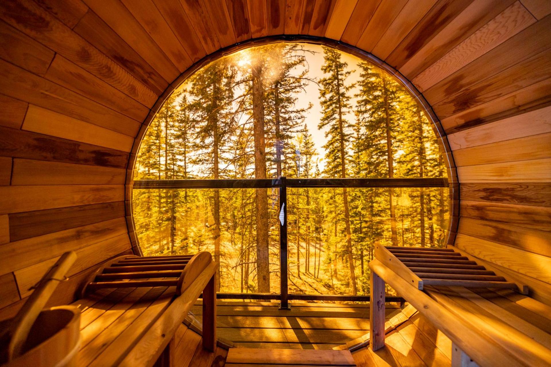 New Modern Rustic A-Frame Cabin with Barrel Sauna