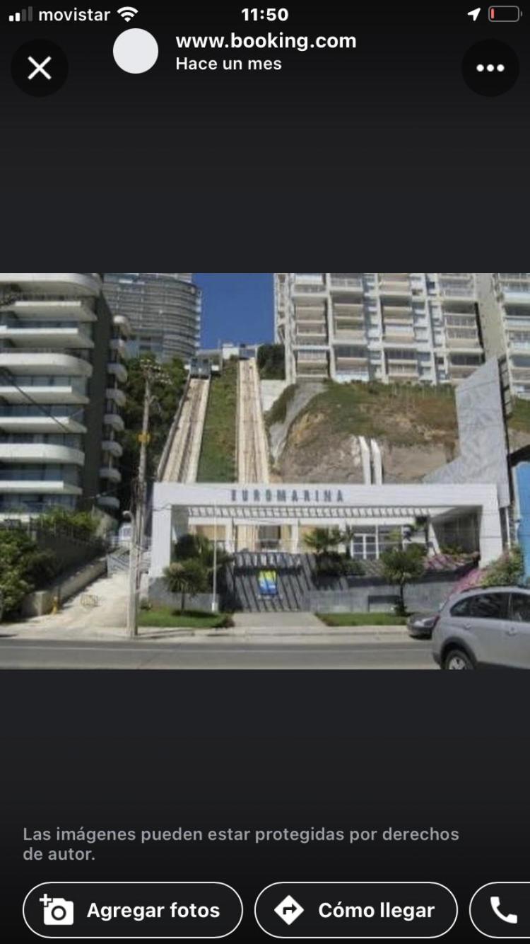 Studio luminoso, acogedor, maravillosa vista al mar primera línea la mejor ubicación de Reñaca y playas