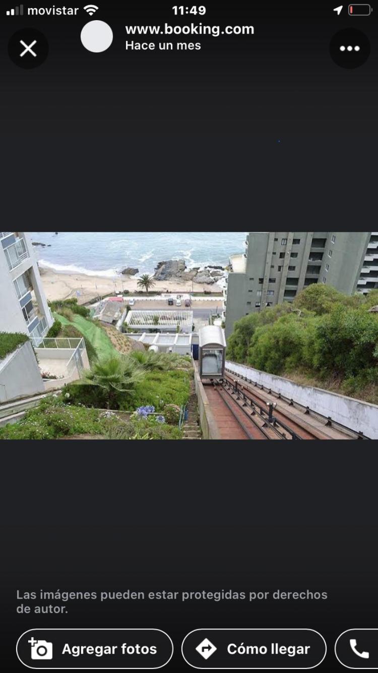 Studio luminoso, acogedor, maravillosa vista al mar primera línea la mejor ubicación de Reñaca y playas