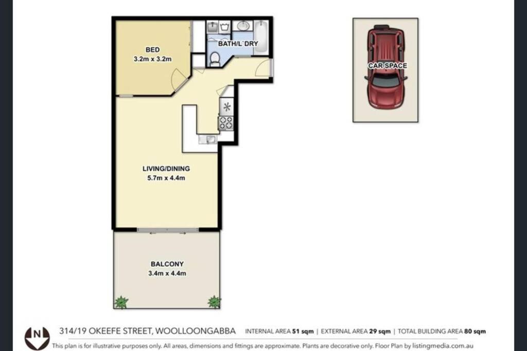 Woolloongabba 1Bed 1Bath apt w parking near CBD