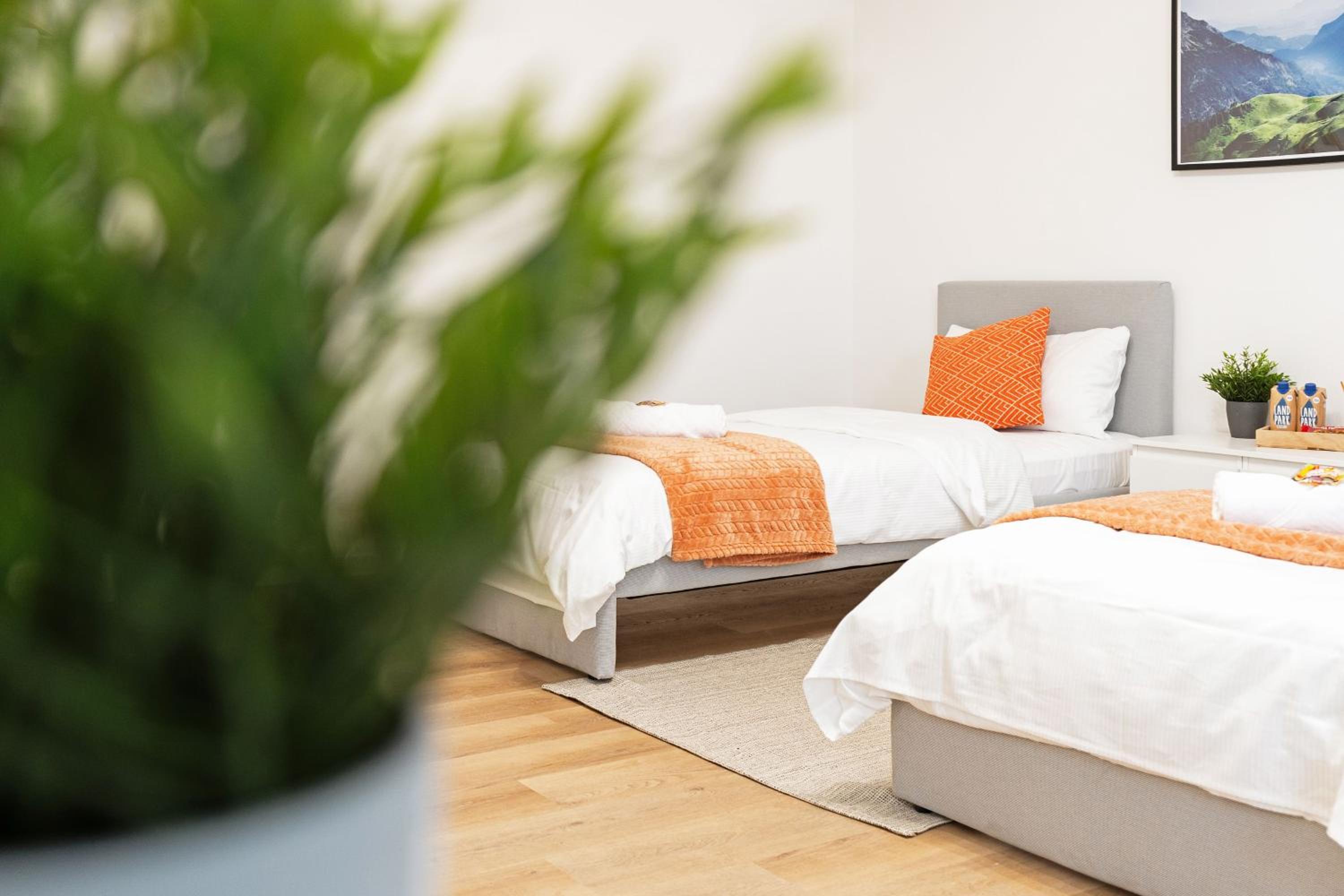 2 Zimmer Apartments, 4 Betten, vollmöbliert,zentrale Lage am S-Bahnhof