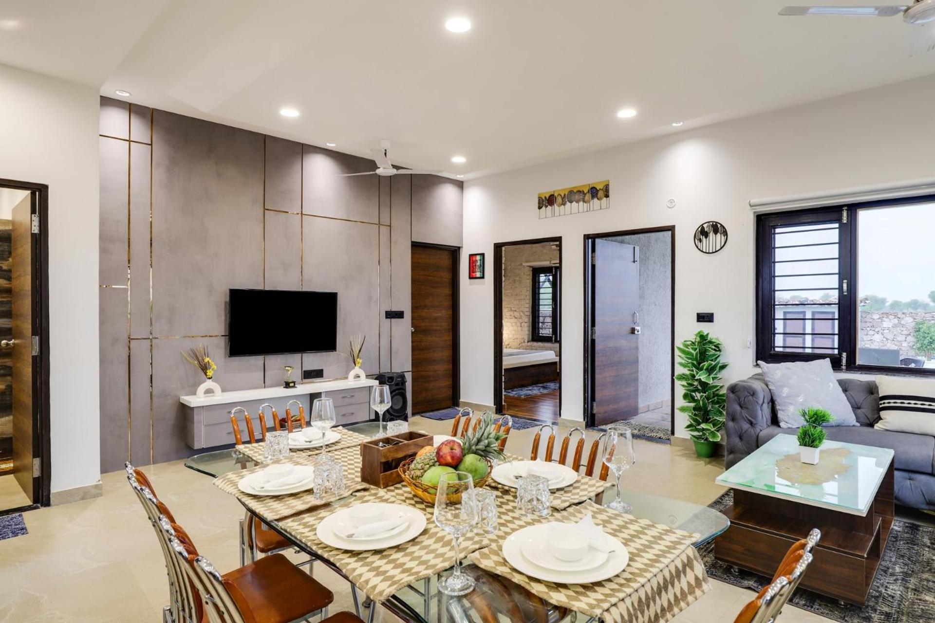 StayVista's La Villa Farm - Tranquil Retreat with Outdoor Pool, Games & Terrace