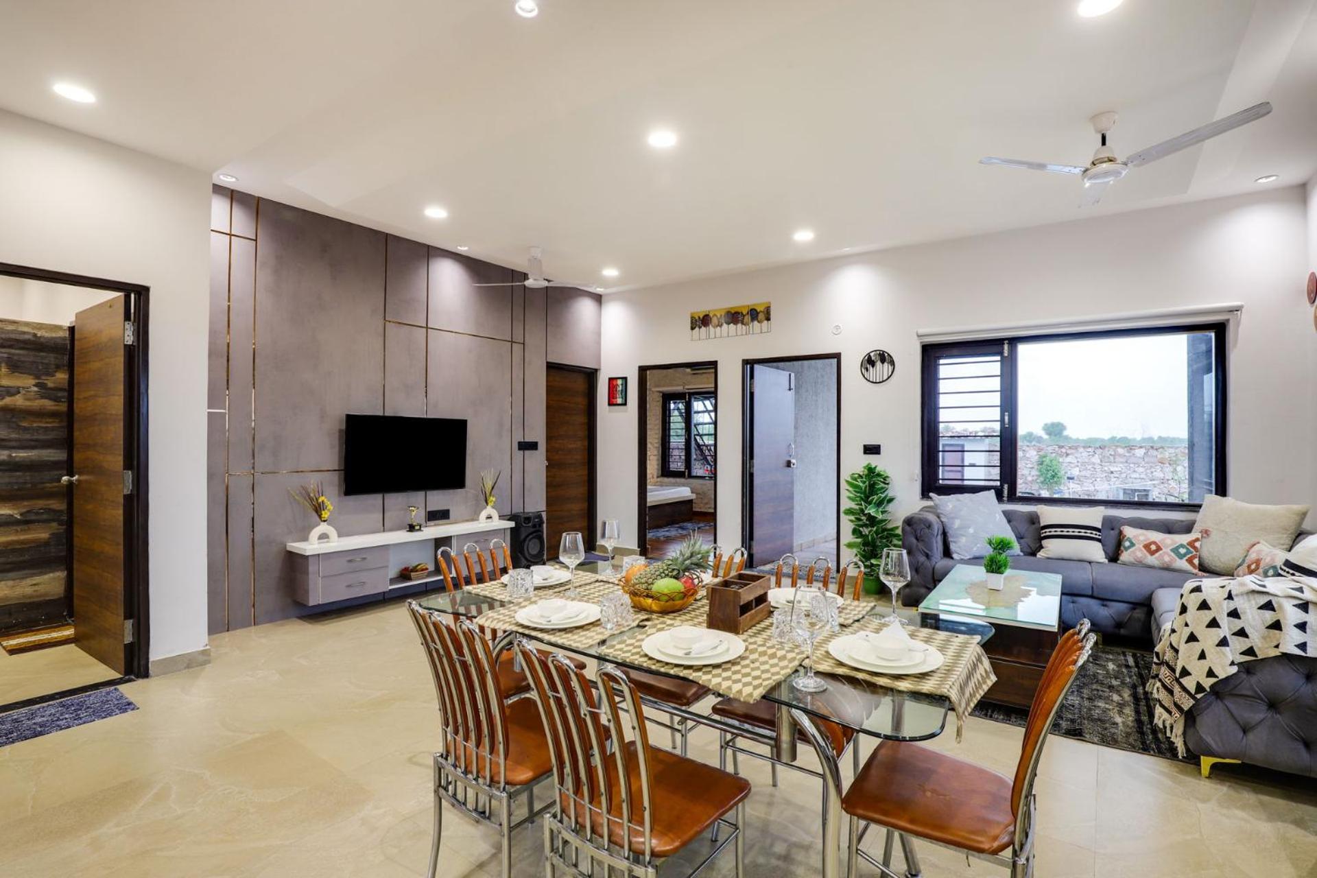 StayVista's La Villa Farm - Tranquil Retreat with Outdoor Pool, Games & Terrace