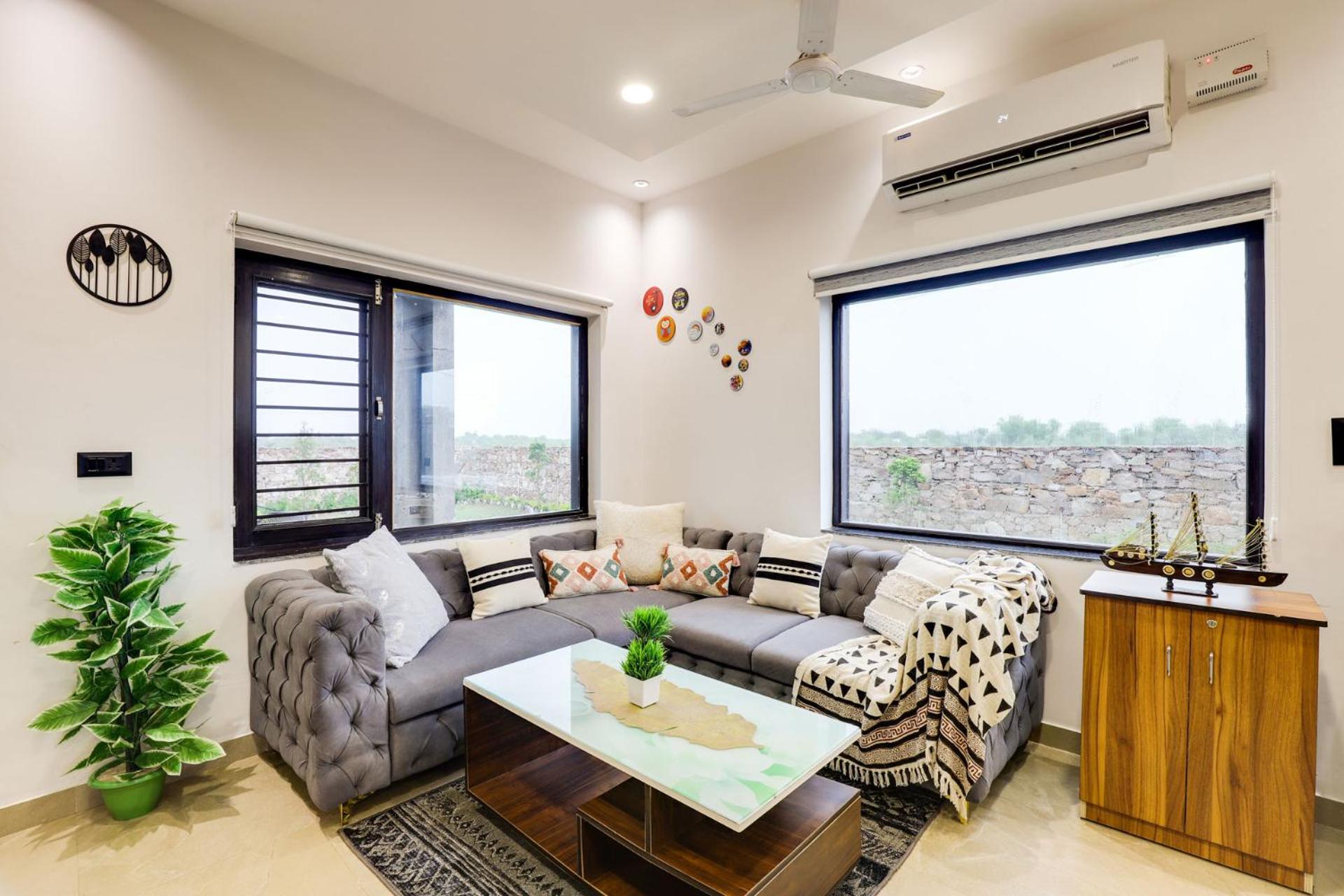 StayVista's La Villa Farm - Tranquil Retreat with Outdoor Pool, Games & Terrace