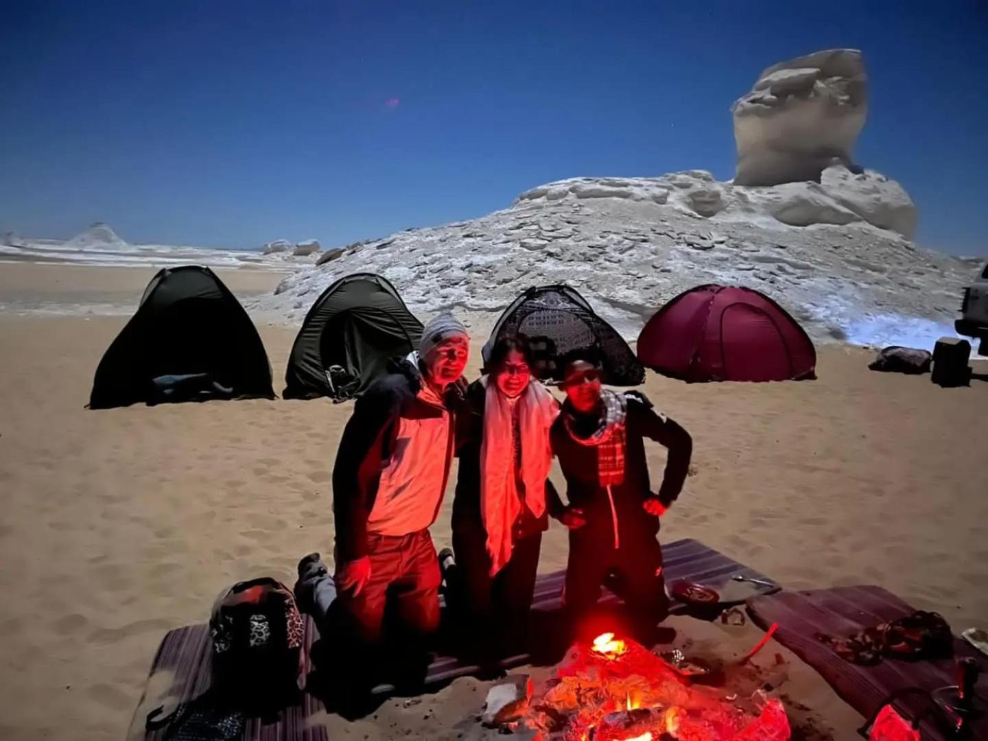 Egypt white and black desert with Camping