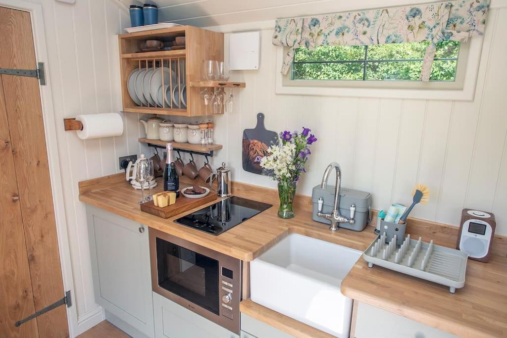 Shepherds Huts Tansy & Ethel in rural Sussex view 3