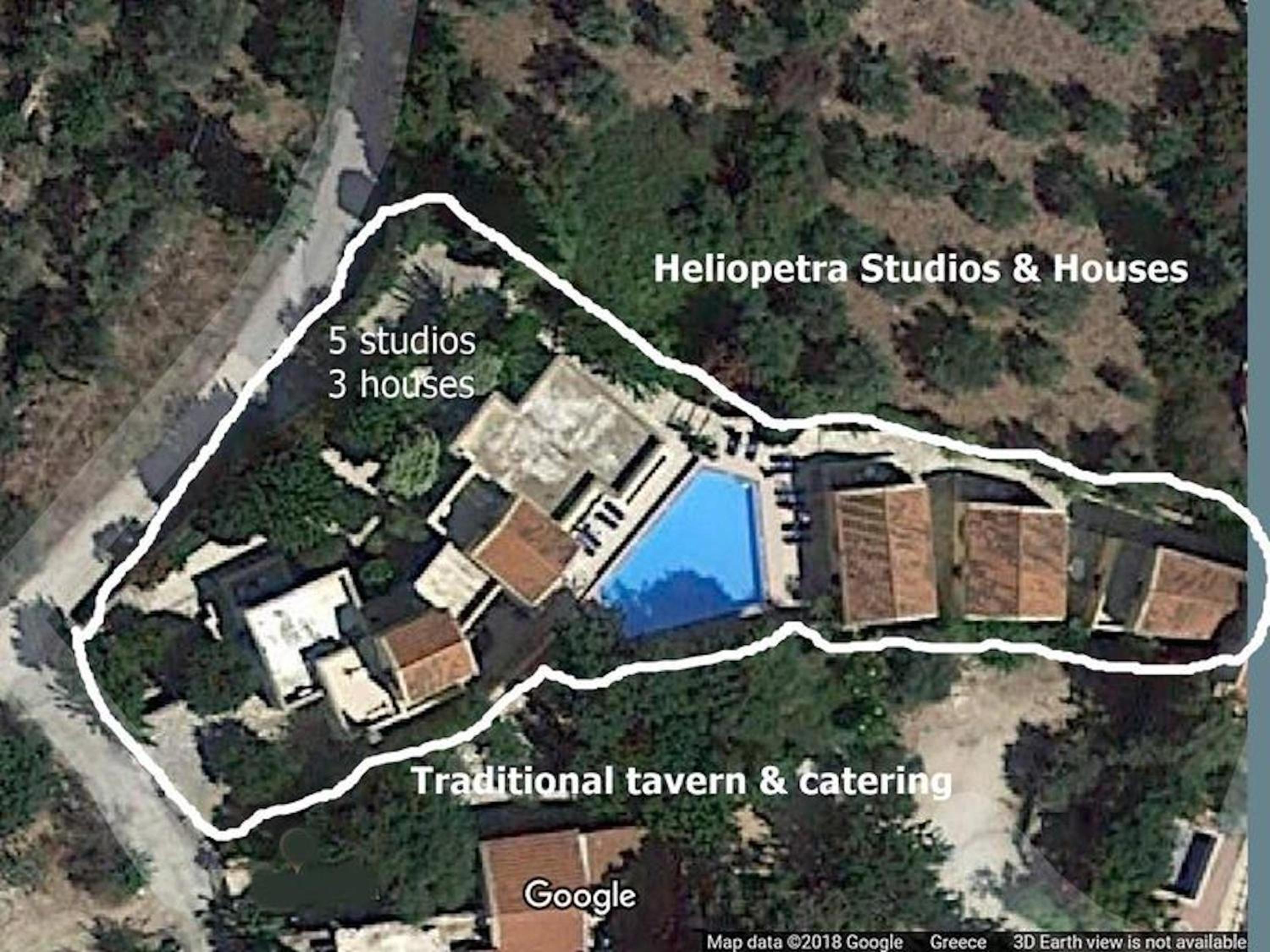 Group accommodation in Crete separate houses view 2