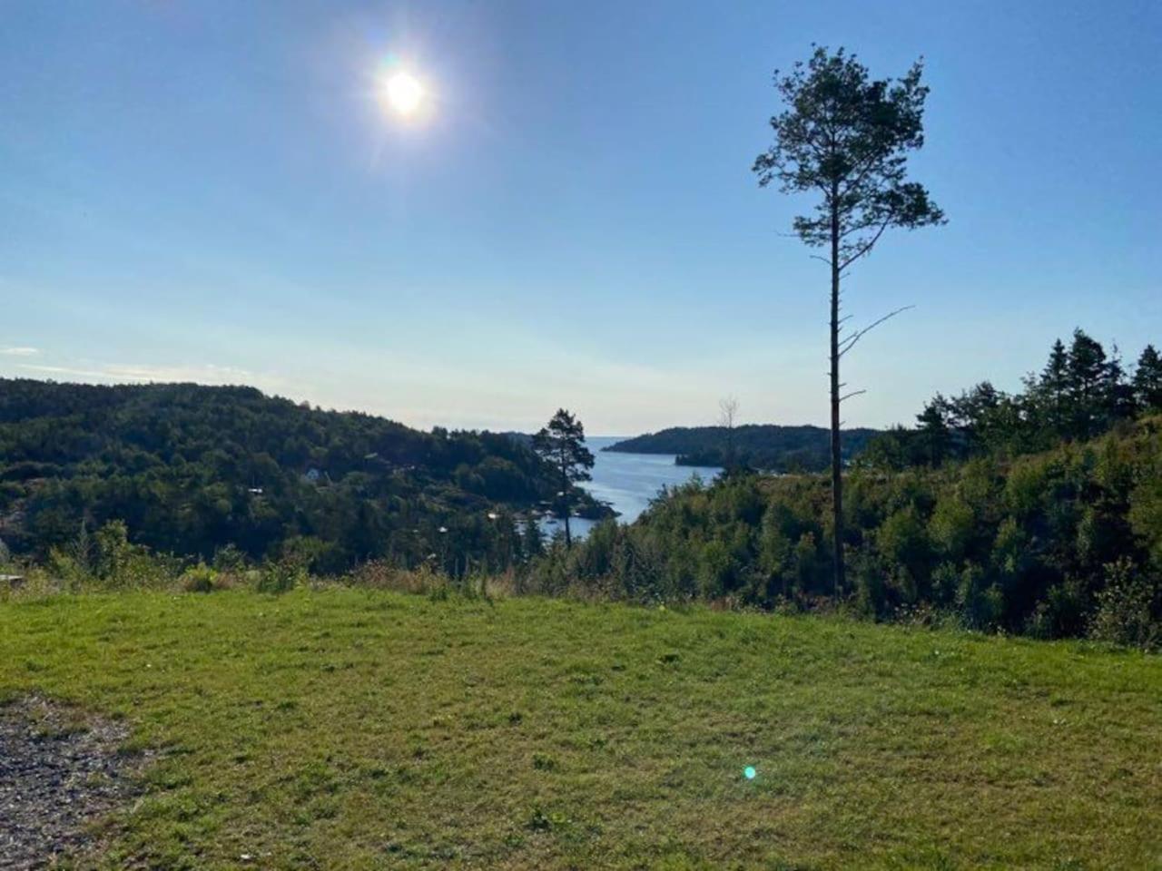 Flott nyere hytte med sjøutsikt.