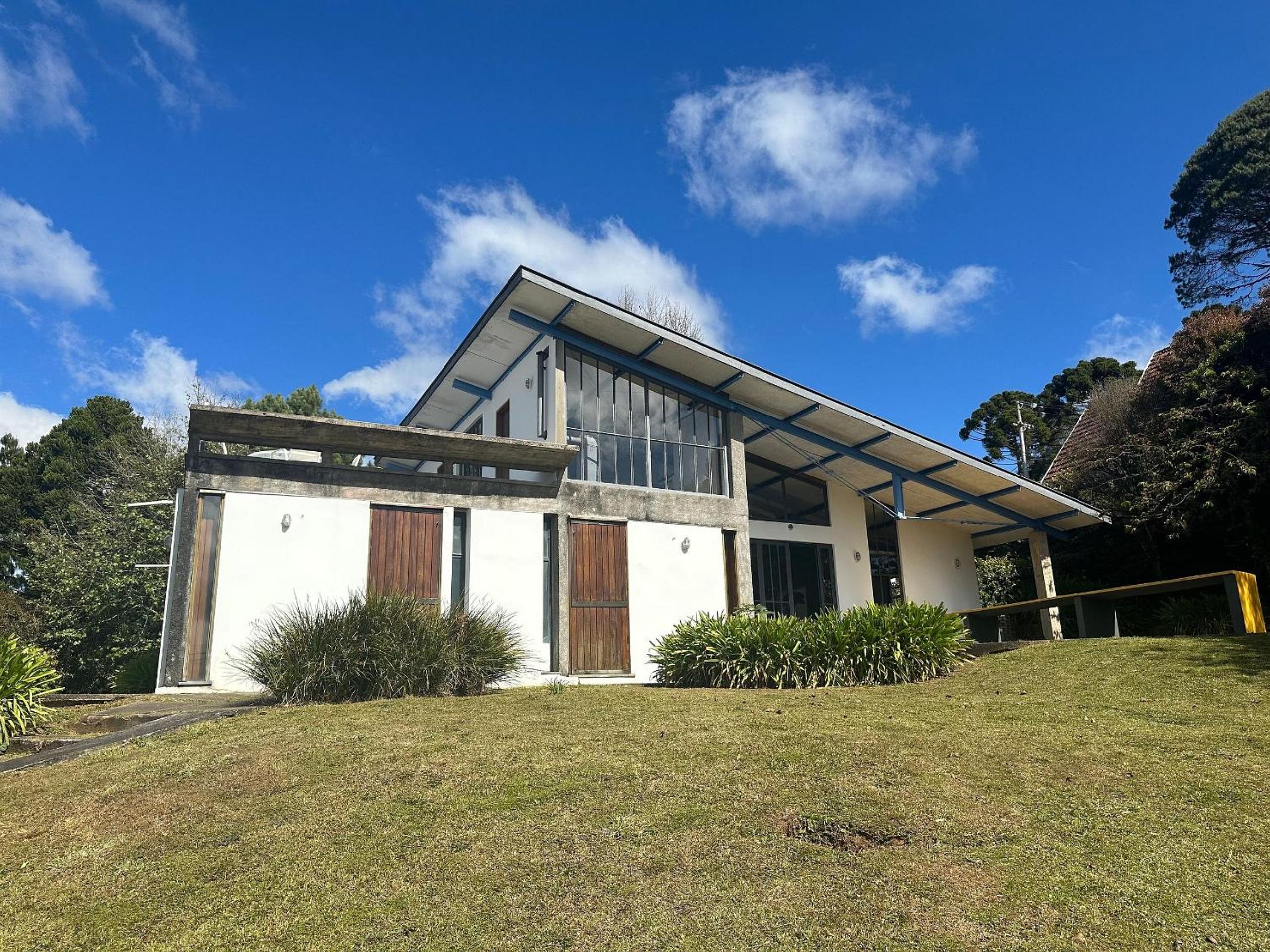 Architect house with view, garden and fireplace