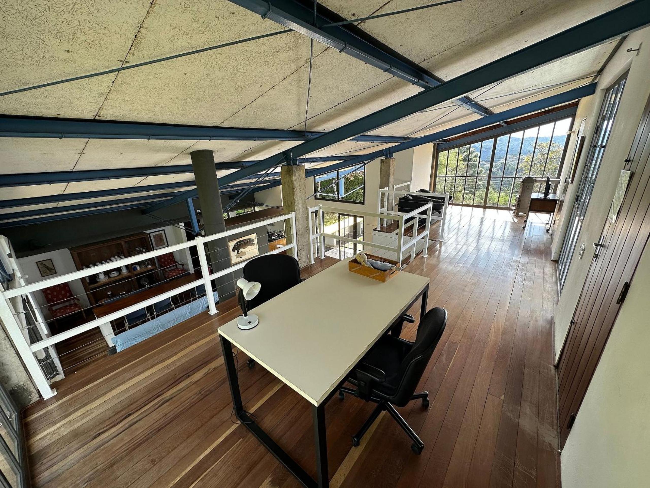 Architect house with view, garden and fireplace