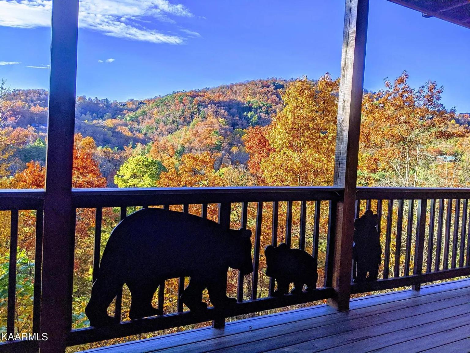 5 miles to Smokies! Stunning views! Hot Tub Pool Table Arcades 2 fireplaces! Quiet and Private view 4