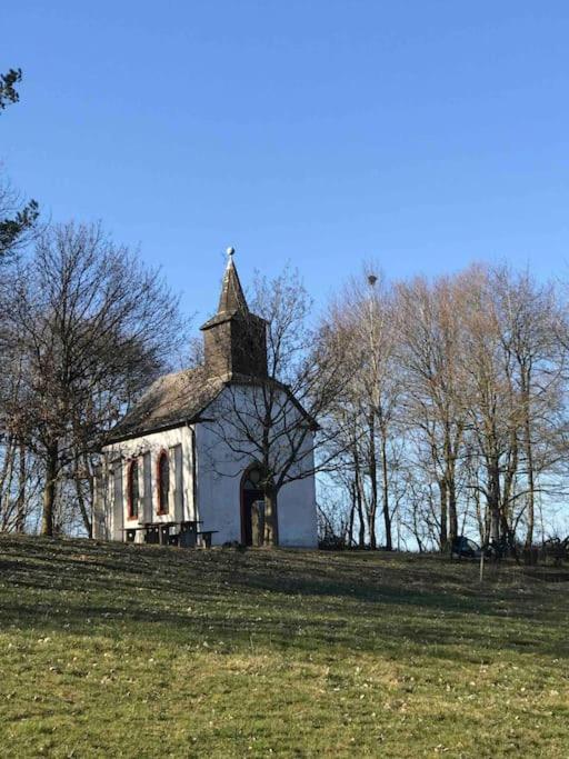 Modernes, ökologisches Design Ferienhaus in der Eifel Vulkaneifel I 2 Schlafzimmer, Sauna, Yoga & Kaminofen, schnelles WLAN & Arbeitsplatz