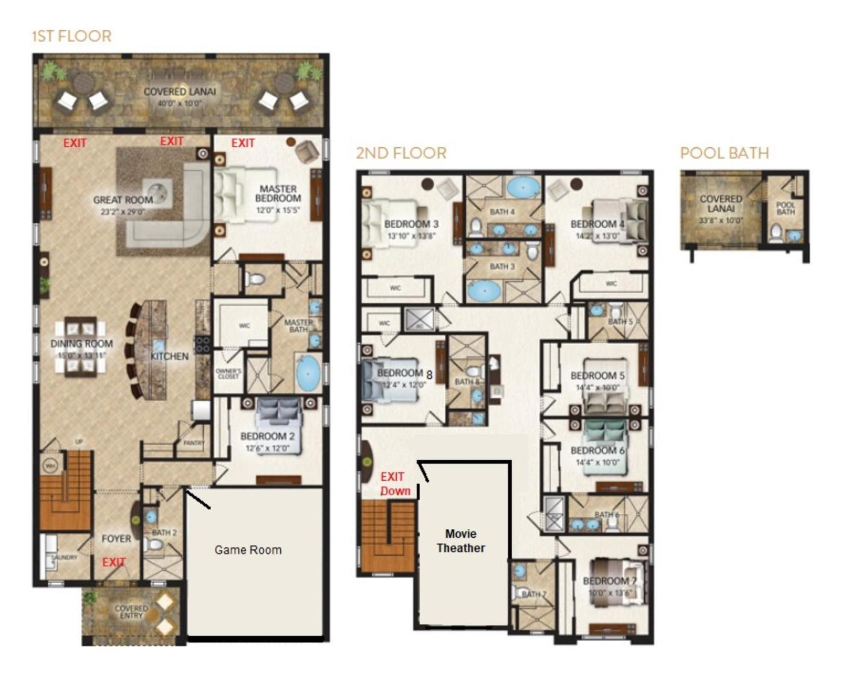 EPIC Disney 10Min Retreat, 8BR Resort Villa and Arcade