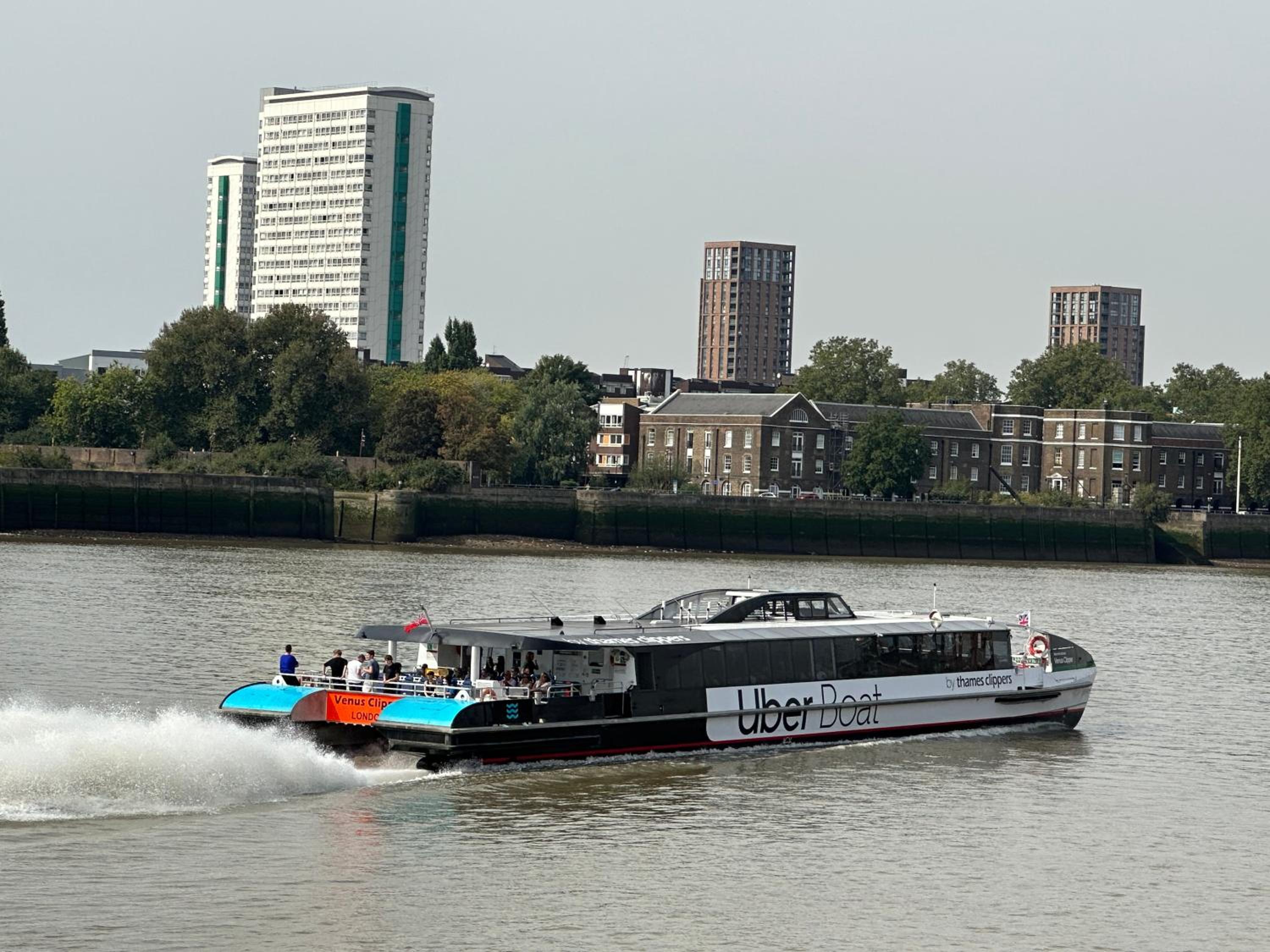 River views from Canary Wharf