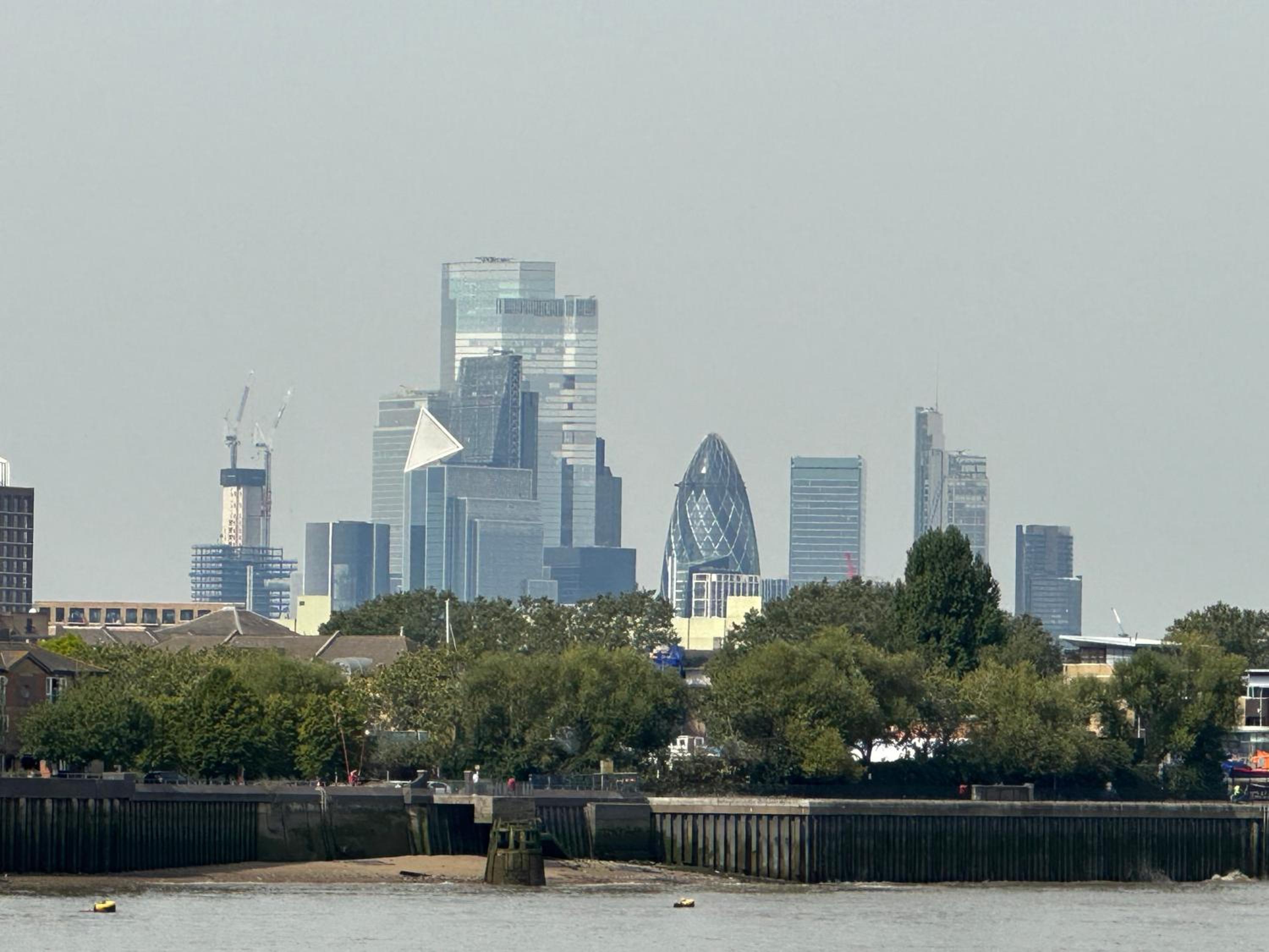 River views from Canary Wharf