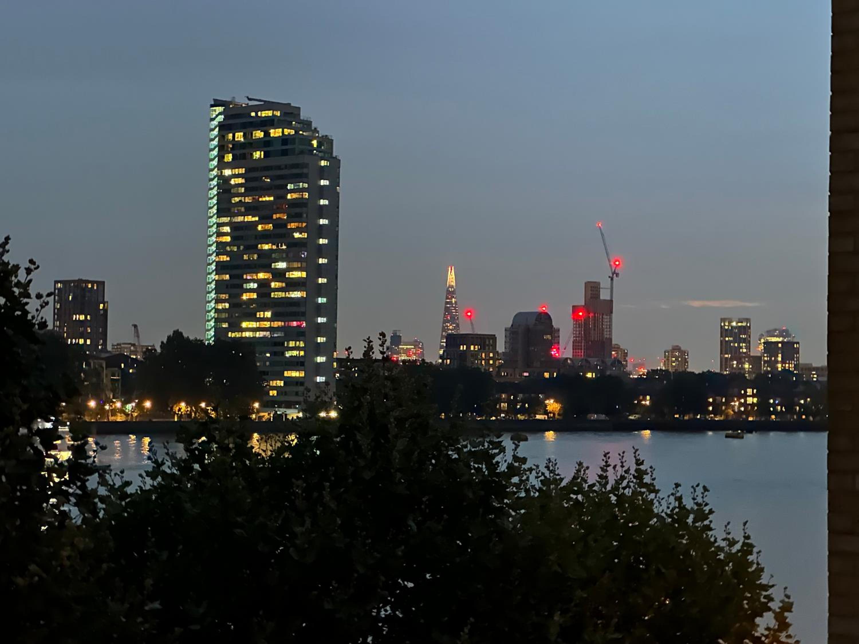 River views from Canary Wharf