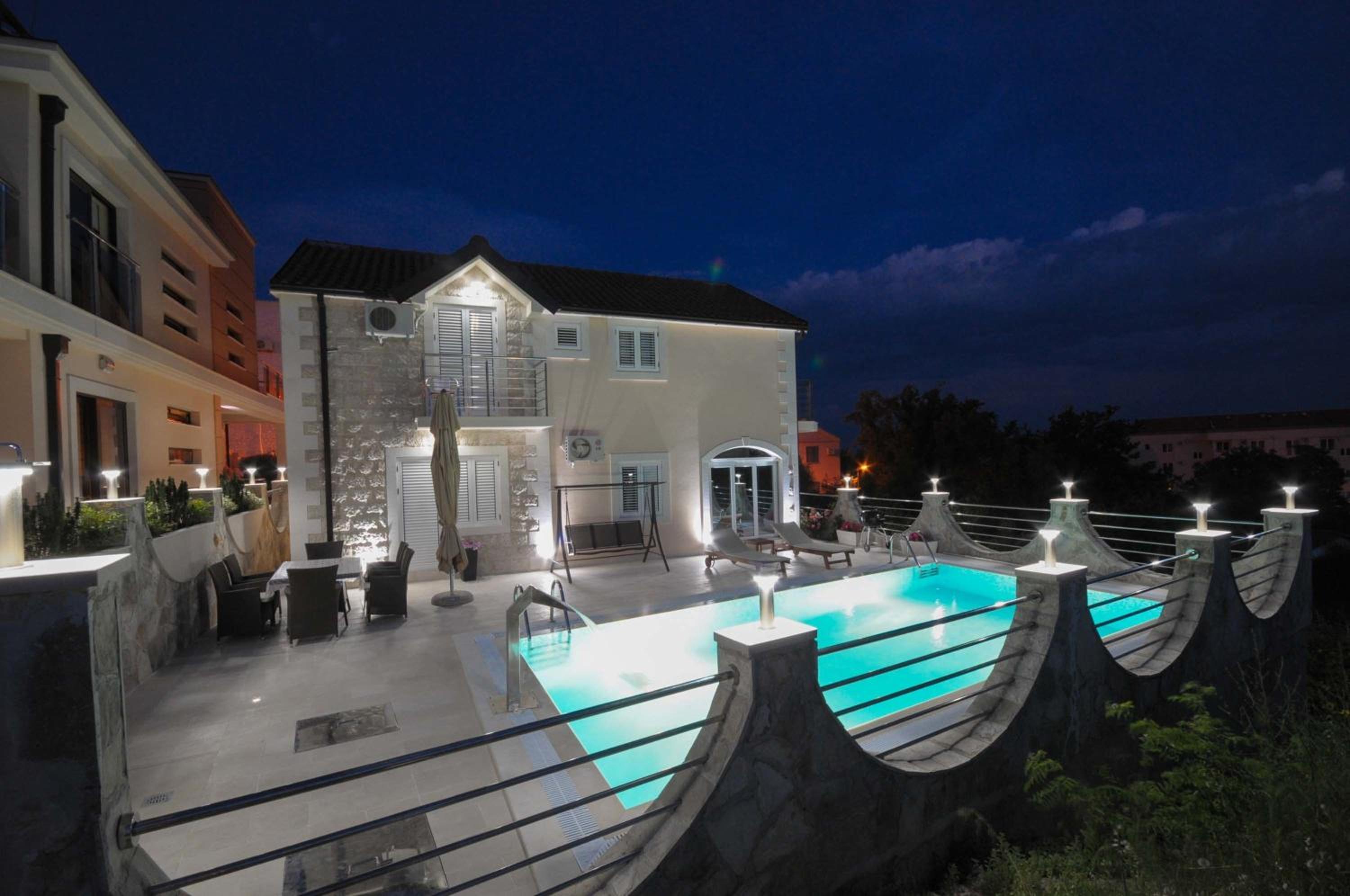 Villa Dragana with heading swimming pool and parking view 4