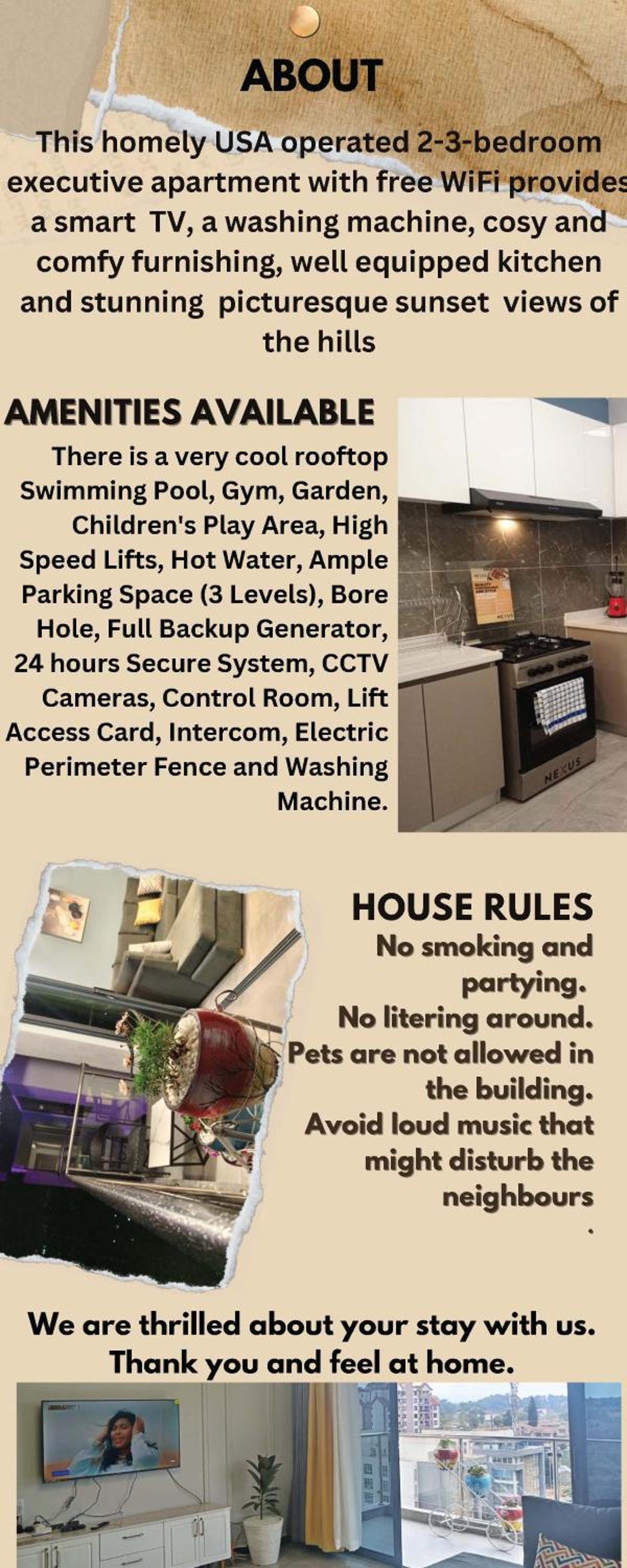 STAYREST Tours and Travel 3 bedroom Apartments in Kilimani Nairobi with rooftop pool view 4