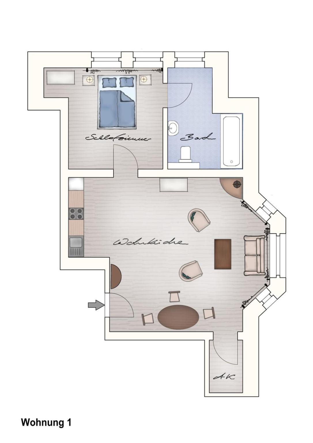 Ferienwohnung 1 mit schönem Seeblick