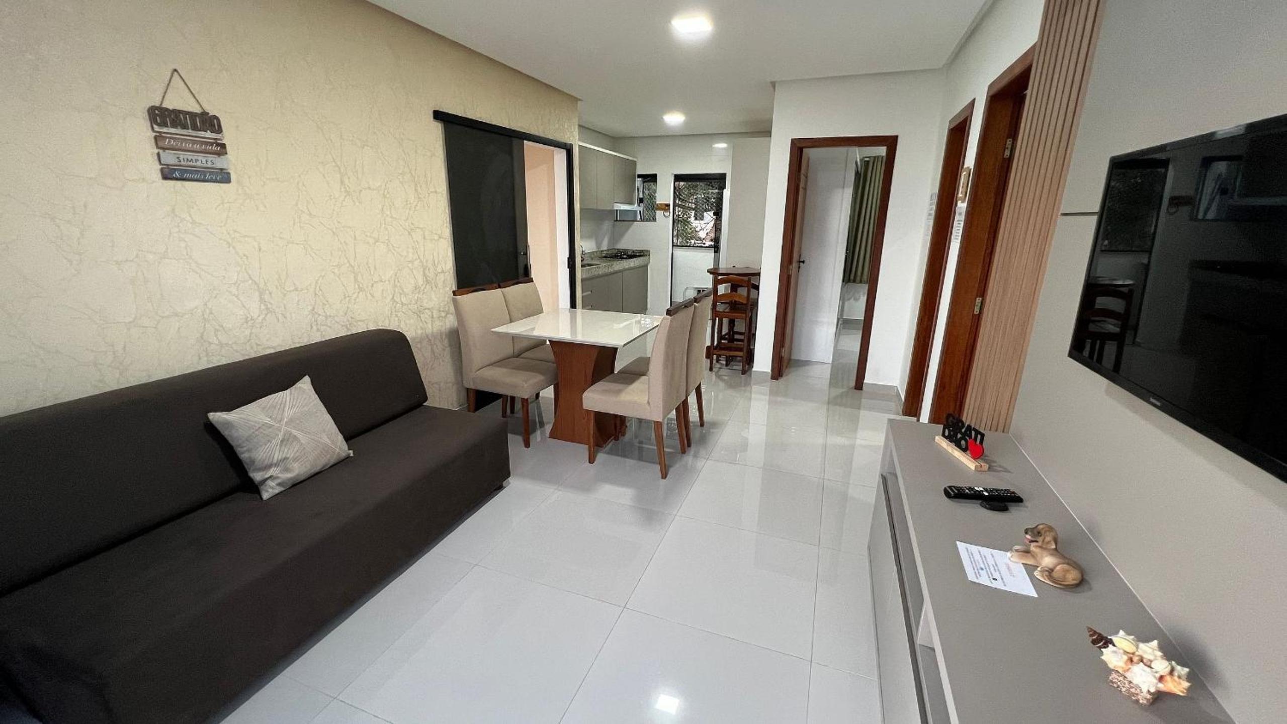 Quarto duplo na orla de Porto Bahia