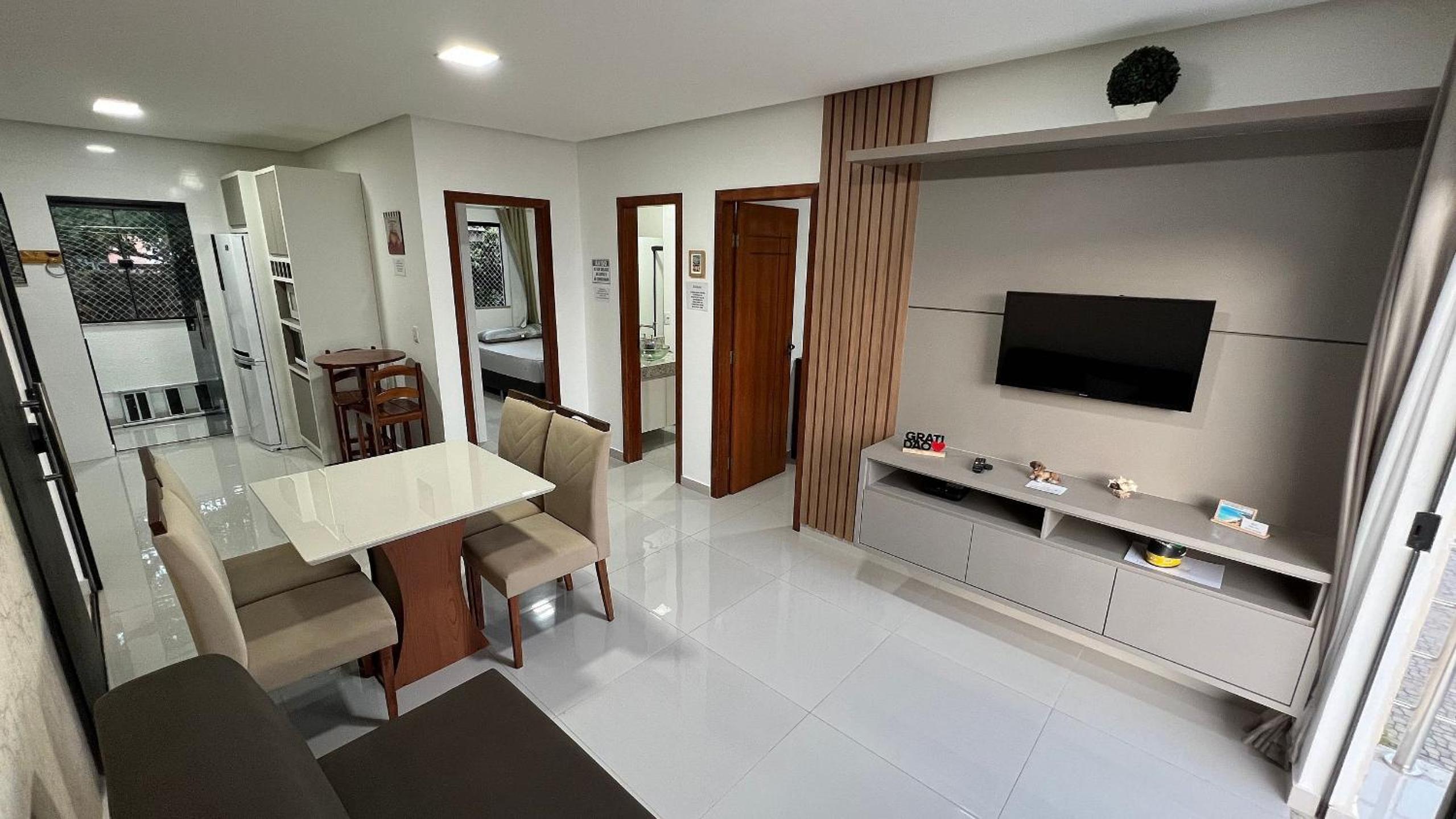 Quarto duplo na orla de Porto Bahia