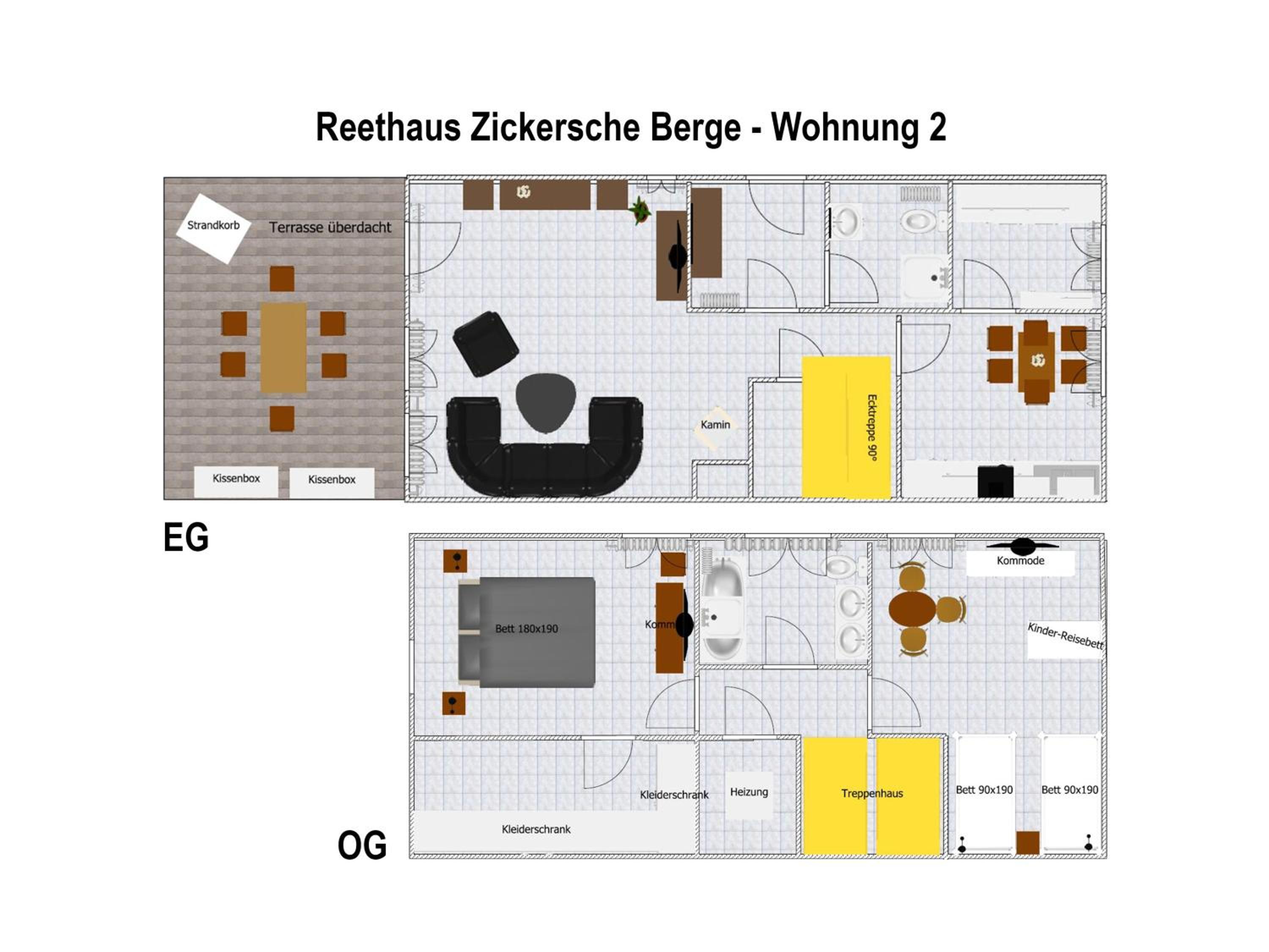 Reethaus Zickersche Berge - WG 02 mit Kamin und Terrasse