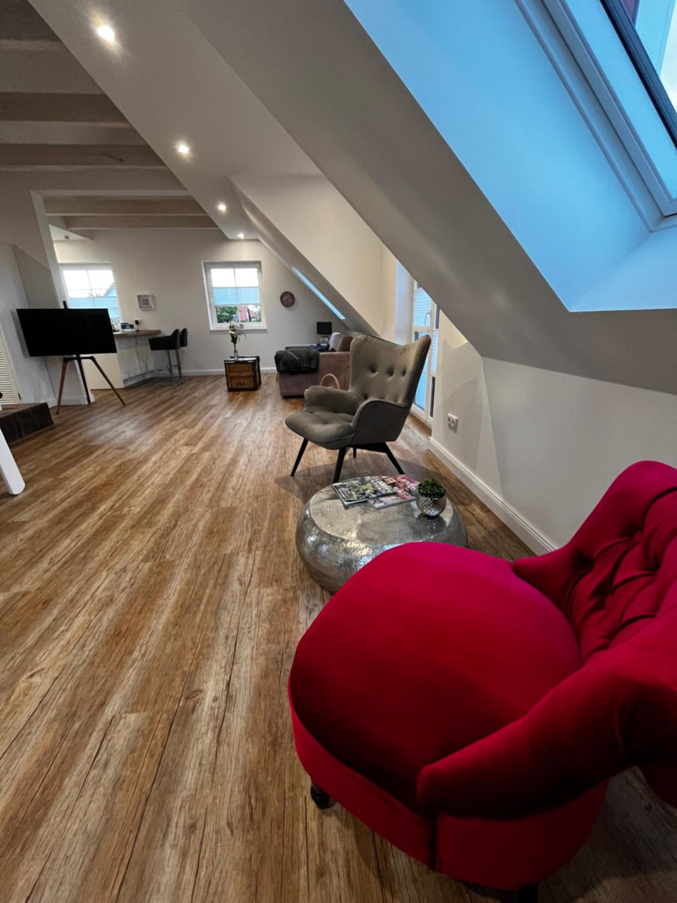 Muggelhuus das Loft mit Elbdeichblick im Alten Land und mit Wallbox