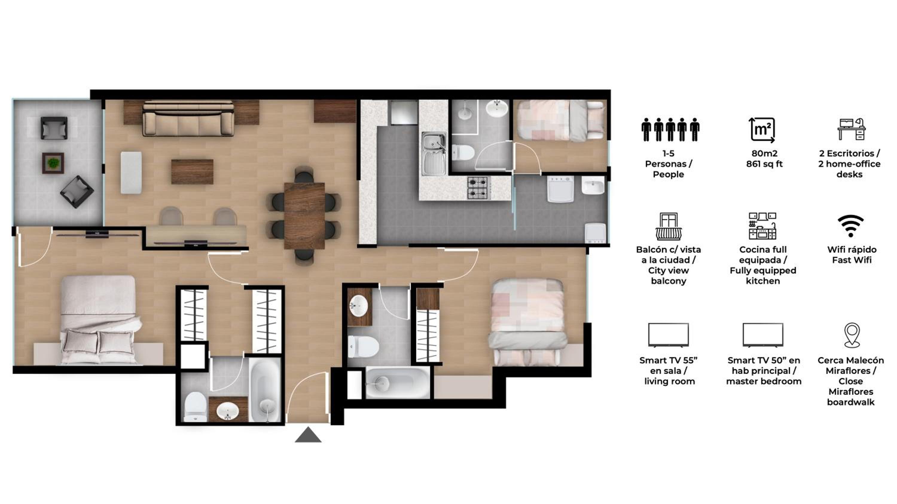 ALU Apartments - Miraflores Boardwalk, Wifi 70M view 4