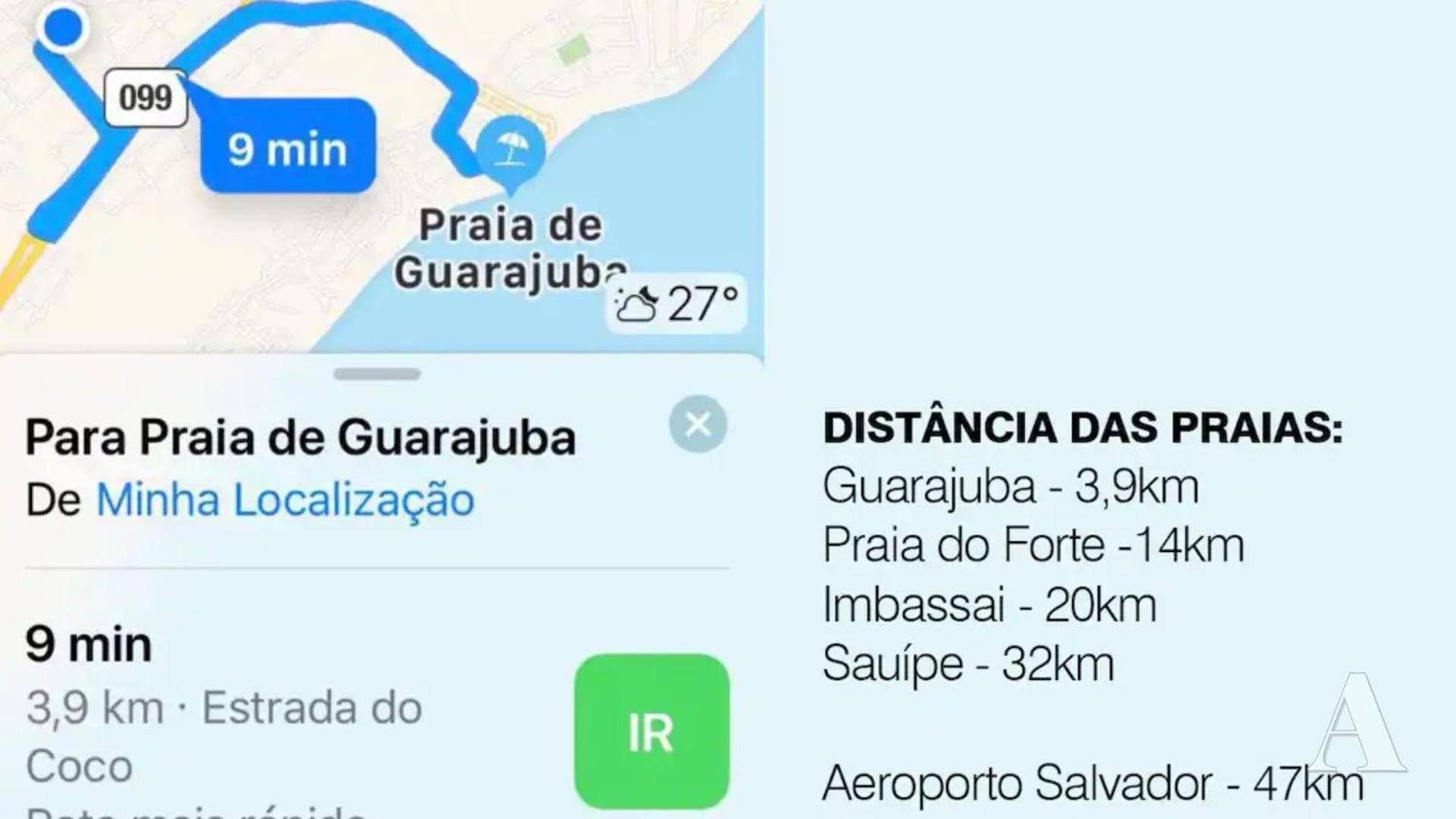 Casa 2 quartos 6 pessoas perto da praia Guarajuba - BA GJB02