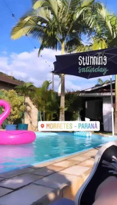 Chalé Flamingo com Piscina Casa inteira em Morretes