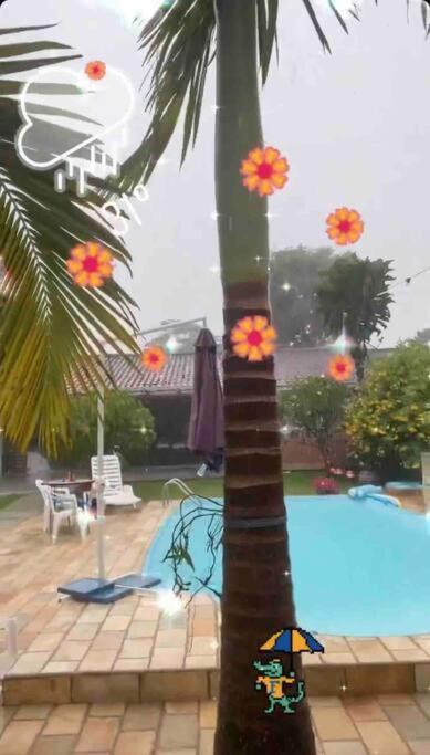 Chalé Flamingo com Piscina Casa inteira em Morretes