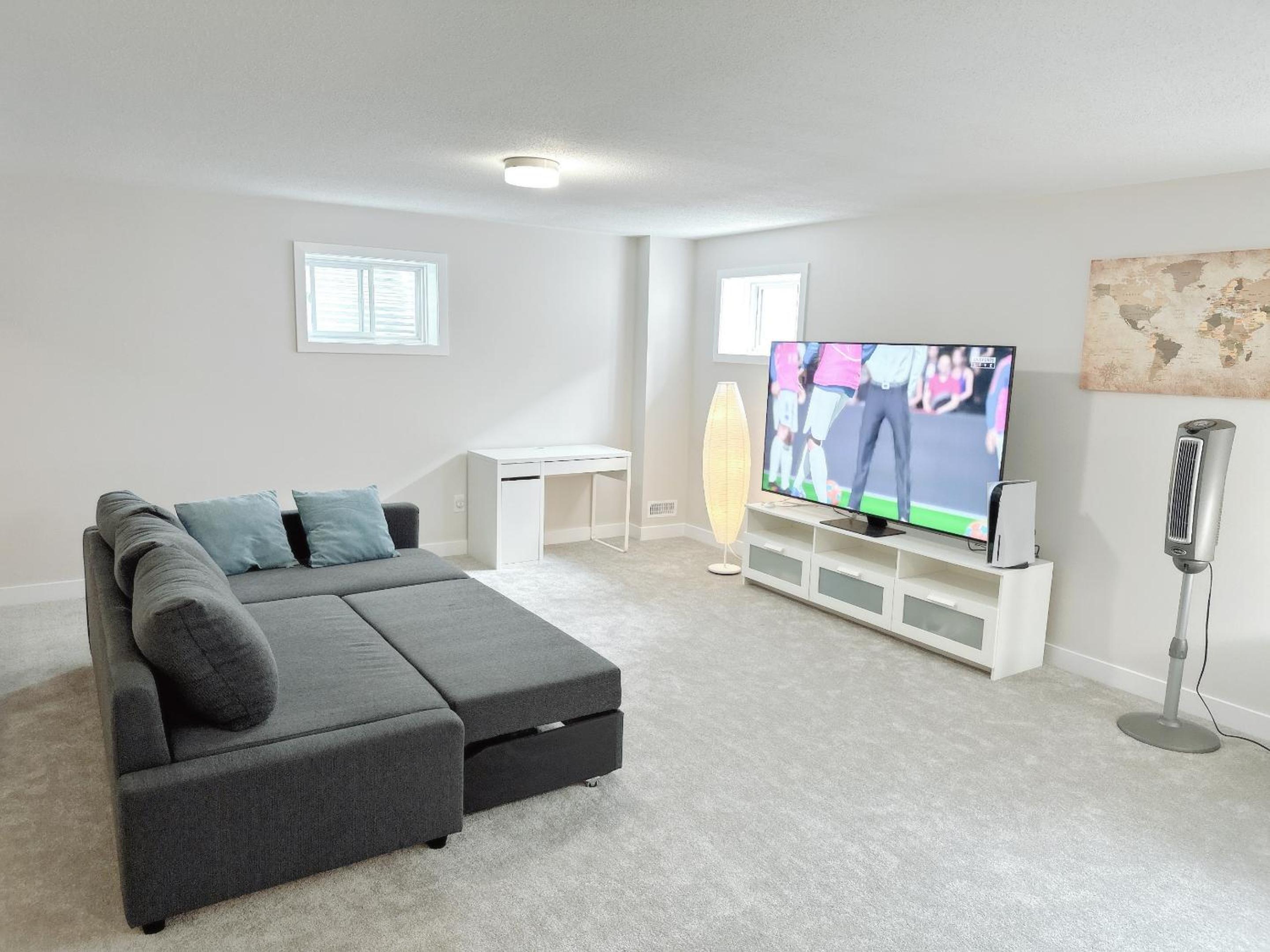 Beautiful entire basement with Netflix