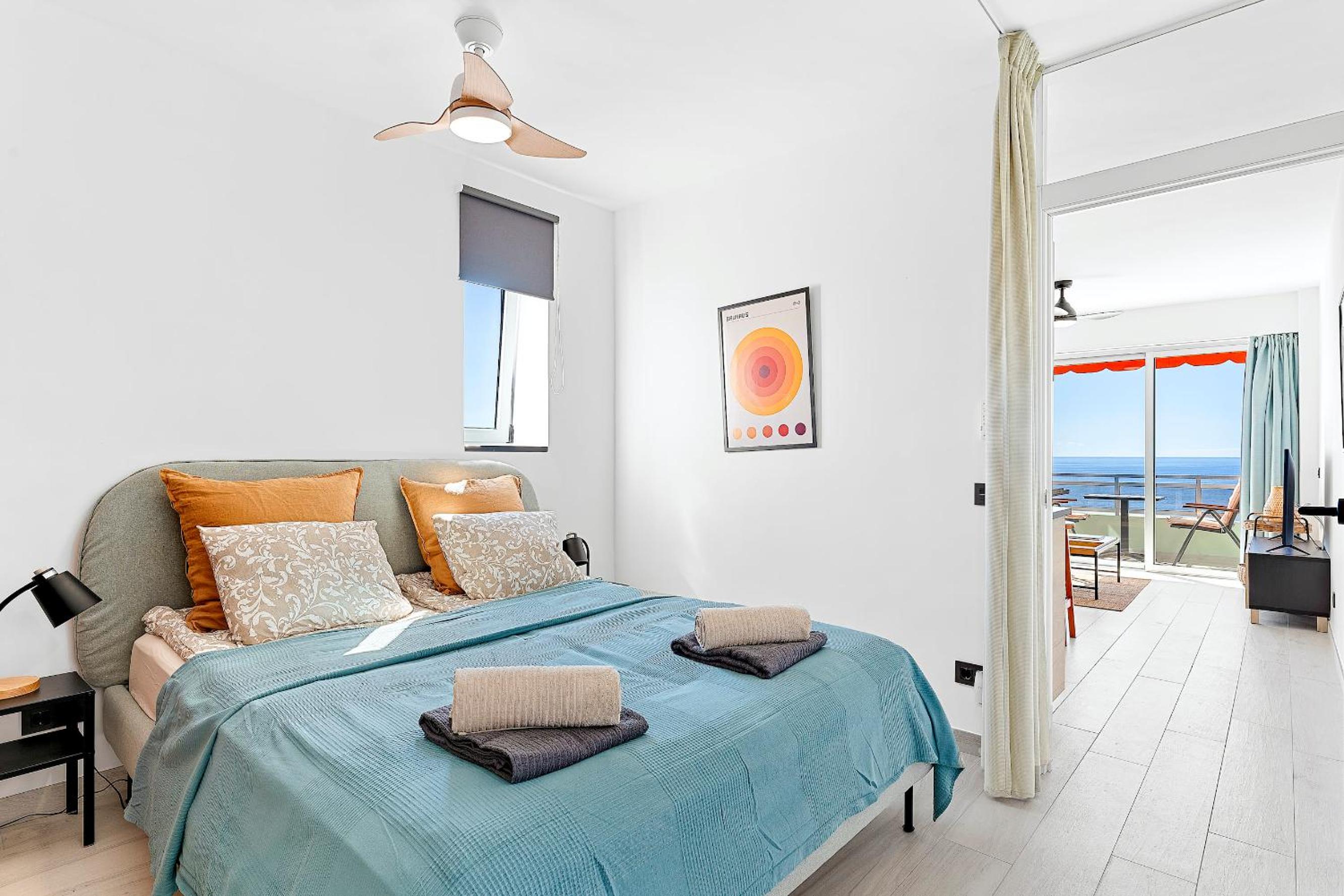 Modern cozy ocean view apartment near the beach with swimming pool in complex