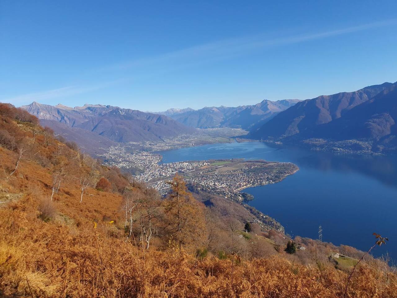 Casa delle Vigne: Giardino, pergola e vista lago