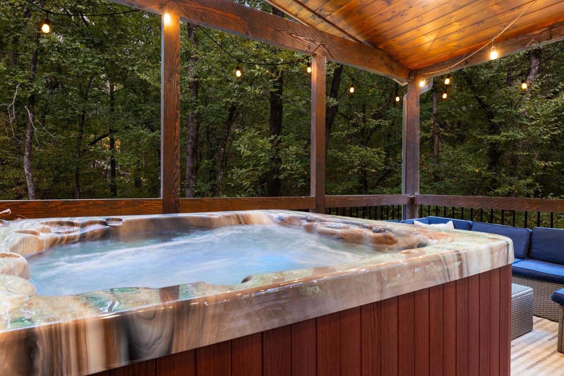 Sherwood Chateau - Luxury 4-King Bedroom Cabin - Sleeps 16 - Hot Tub - 1000 sq ft Deck - Secluded Near Lake and Forest Broken Bow Hochatown view 5